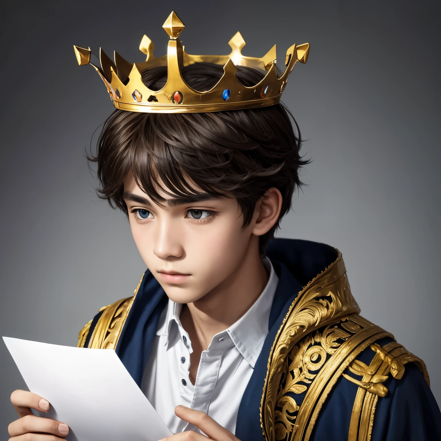 17 year old boy with king crown with letter C