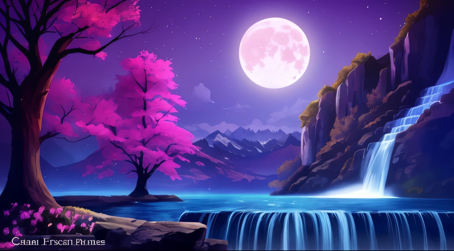picture of'waterfall and'full moon in the purple sky, backgroundイラスト, Beau background'Ecrins, Bell Art UHD 4K, beautiful moonlit night, 美しいbackground, background'Ecrins de haute qualité, background'Ecrins de paysages, background'Ecrins paysage animé, high quality wallpaper, background'Ecrins HD, background'Ecrins 4k, background'Ecrins 4k, background'Ecrins HD, background'Ecrins incroyable, background'Ecrins nature animé, background'Ecrins naturel