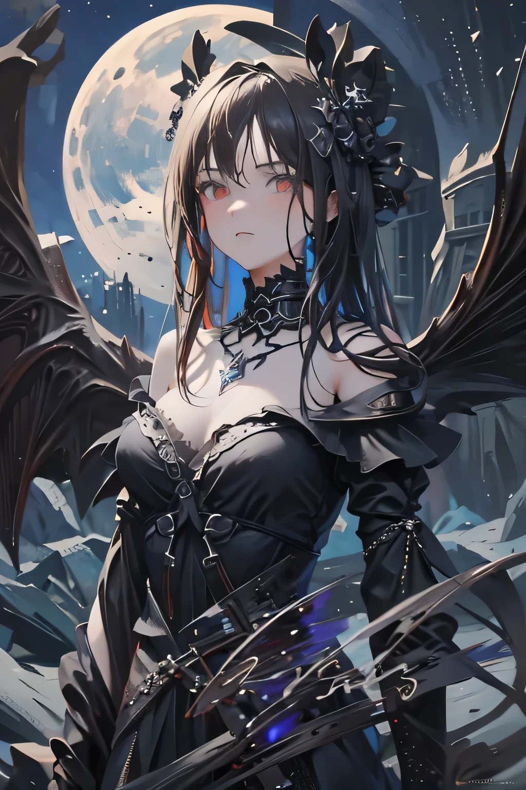 a woman in a black dress with a bat on her shoulder, dark fantasy style art, extremely detailed artgerm, fantasy art style, detailed fantasy art, epic fantasy art style hd, 8k high quality detailed art, epic fantasy art style, cgi anime fantasy artwork, detailed fantasy art