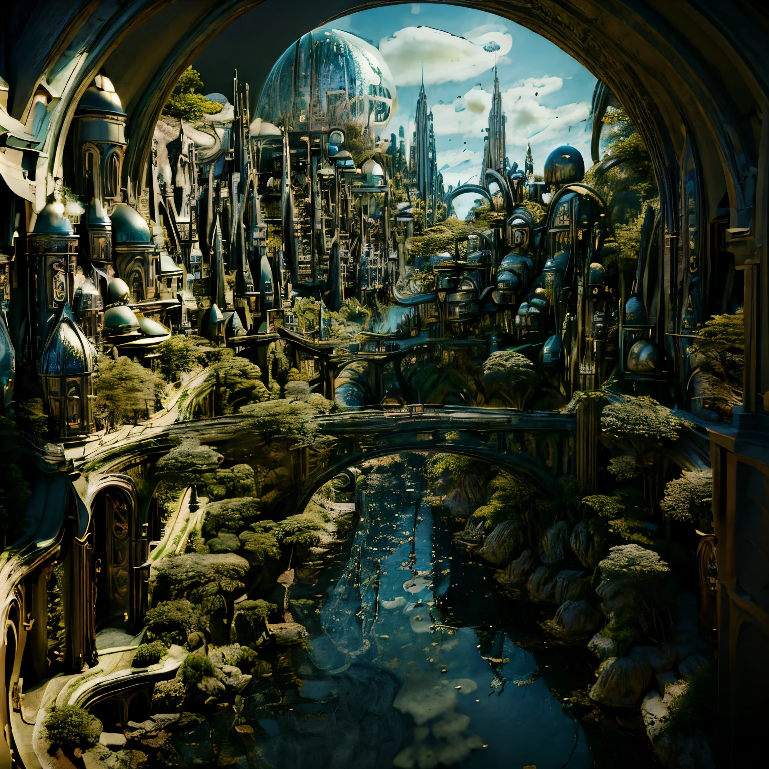 (best quality,4k,8k,highres,masterpiece:1.2),ultra-detailed,(realistic,photorealistic,photo-realistic:1.37),huge castles,skyscrapers floating in the sky,utopia,top quality fantasy,cyberpunk isekai,giants waterfall,mother nature,unimaginable,unbelievable,virtual reality,oasis of serenity,colorful neon lights,futuristic technology,vibrant cityscape,awe-inspiring architecture,unlimited possibilities,mesmerizing view,ethereal atmosphere,enchanting environment,majestic structures,thousands of feet high,sparkling clear water,breathtaking scenery,transcendent beauty,surreal landscape,architectural marvels,wonder of nature,harmony between man and nature,limitless imagination,urban paradise,dream-like setting,unrealistically magnificent,picture-perfect moments,serene tranquility,spellbinding aesthetic,awe-inducing skyline