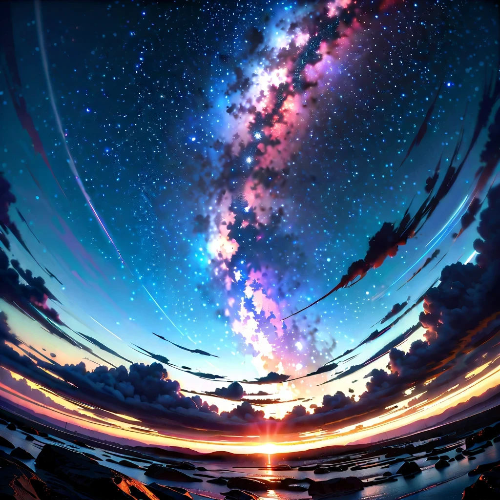 super wide angle/super wide angle,HD/High resolution,4K resolution,Natural light/natural lighting,realism/actual,Rich in details/Rich details,Light and shadow effects/Lighting effects,bright colors/bright colors,deep night sky/deep night sky,stars shine/stars twinkling,Milky Way/Milky Way,star trails/star trails,peaceful atmosphere/peaceful atmosphere,Natural landscape/Landscape photography,national geographic style/national geographic style,Photography Art/Photography Art,visually stunning/visual impact