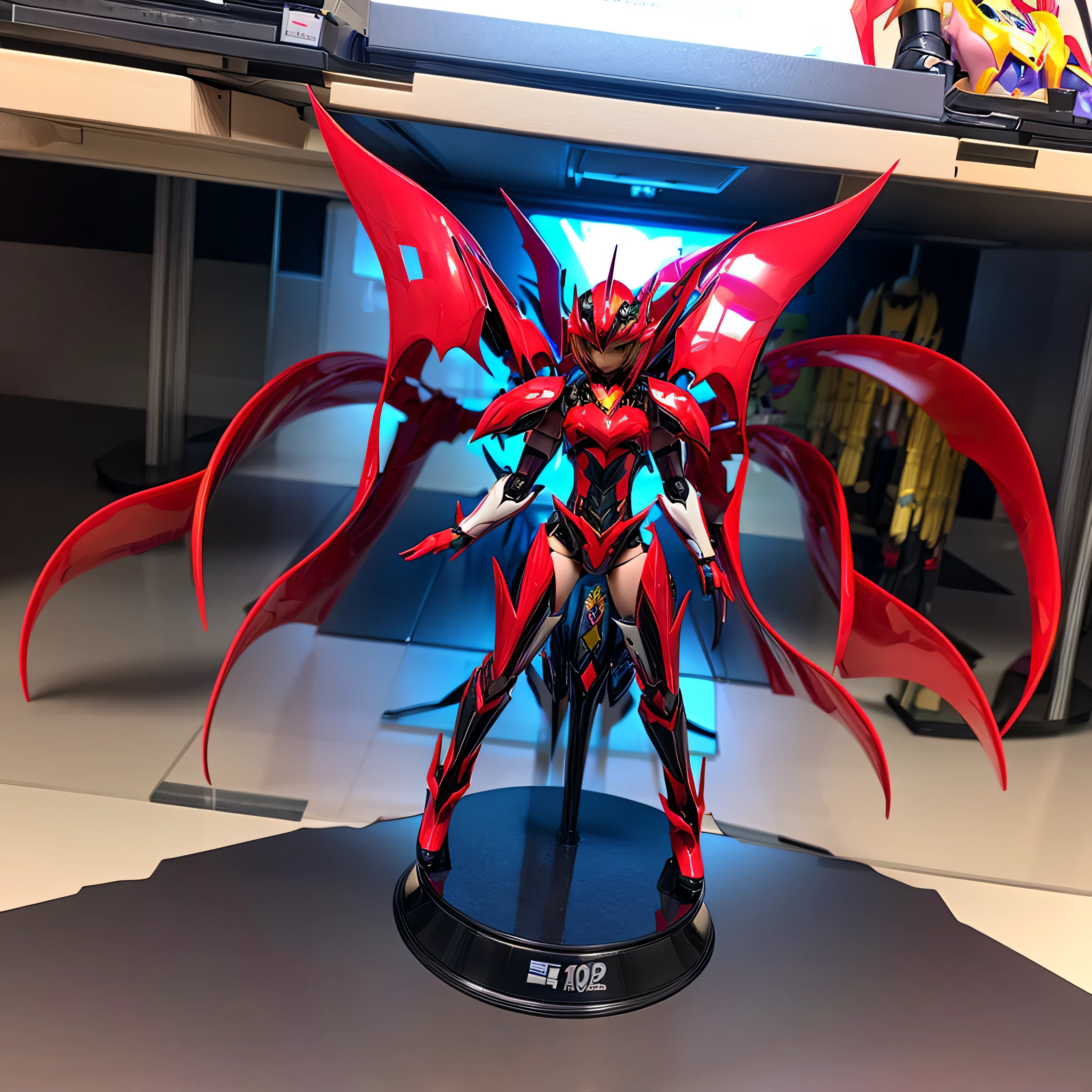 Sunset, (Blind box toy style:1.2),kawaii doll, huge (translucent mechanical girl:1.2) Mechanical warriors contain a large number of electronic components, Luminous electronic eye. The mecha stands on the ground in a combat posture. white and red color scheme.(Ray tracing, Well-designed, ultra high-details, top masterpiece, ulra high-quality, ultra high definition, ultra high-resolution), saturate, reflection, varied multi etc. --v 6 --s 1000 --c 20 --q5 --chaos 100