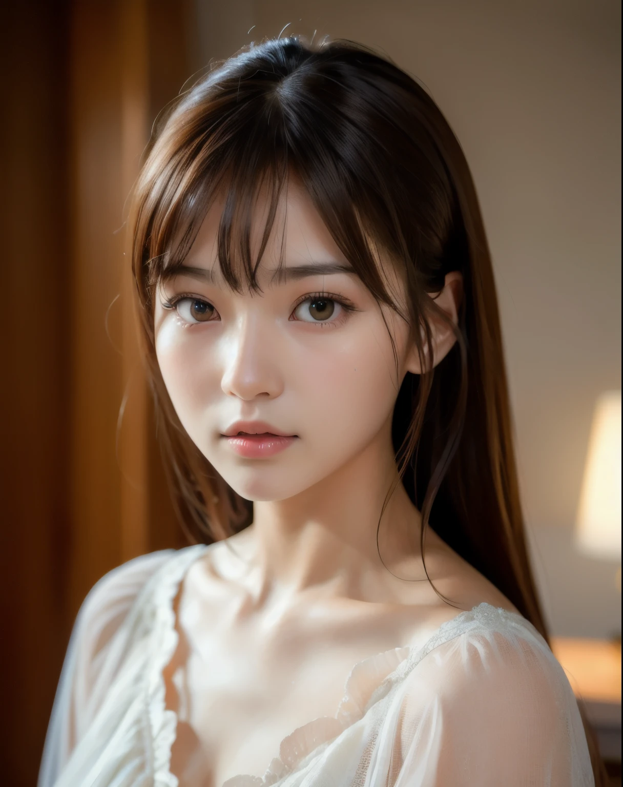 best quality, face focus, soft light, ultra high res, (photorealistic:1.4), RAW photo,
1japanese girl, solo, cute, (pupil, lights in the eyes), detailed beautiful face, (small chest),(high resolution detail of human skin texture),
(long hair),
indoor,
Damask Shirt Dress,
(portrait)