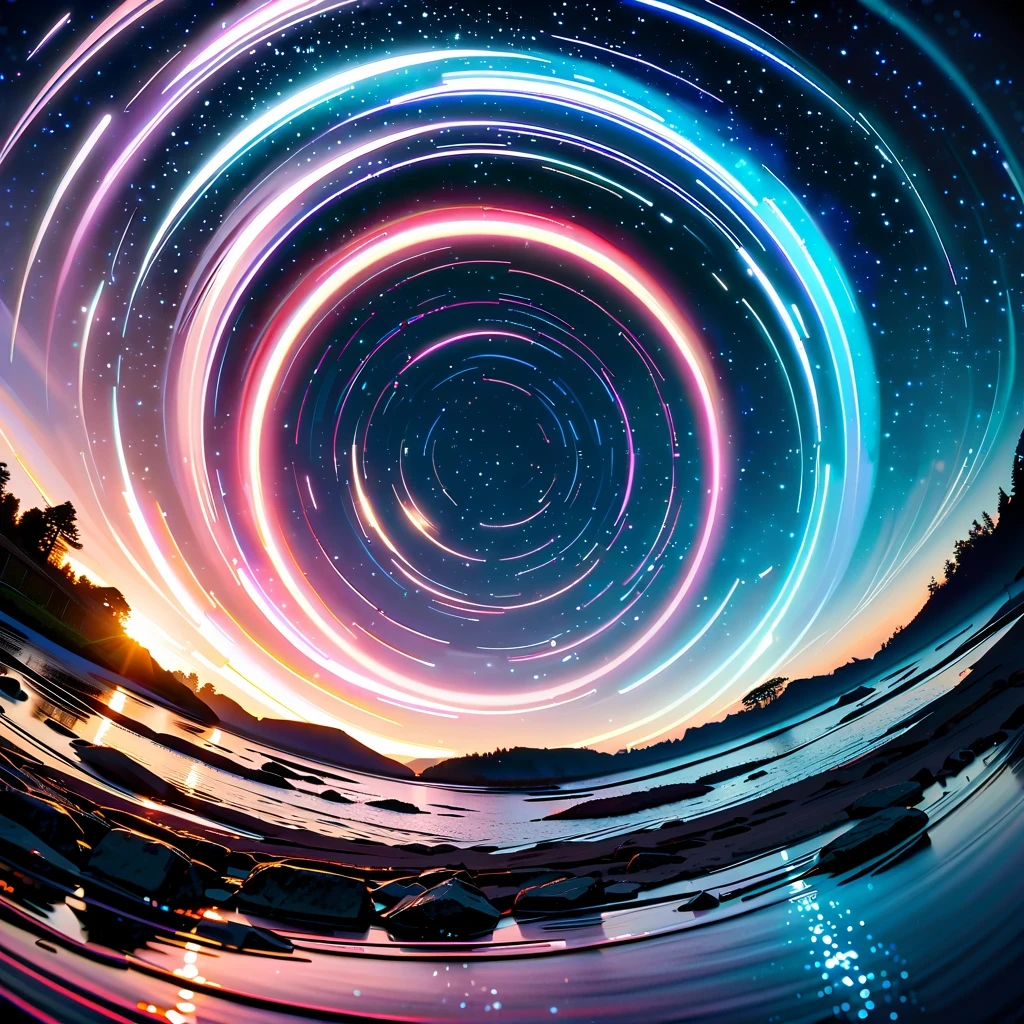super wide angle/super wide angle,HD/High resolution,4K resolution,Natural light/natural lighting,realism/actual,Rich in details/Rich details,Light and shadow effects/Lighting effects,bright colors/bright colors,deep night sky/deep night sky,stars shine/stars twinkling,Milky Way/Milky Way,star trails/star trails,peaceful atmosphere/peaceful atmosphere,Natural landscape/Landscape photography,national geographic style/national geographic style,Photography Art/Photography Art,visually stunning/visual impact