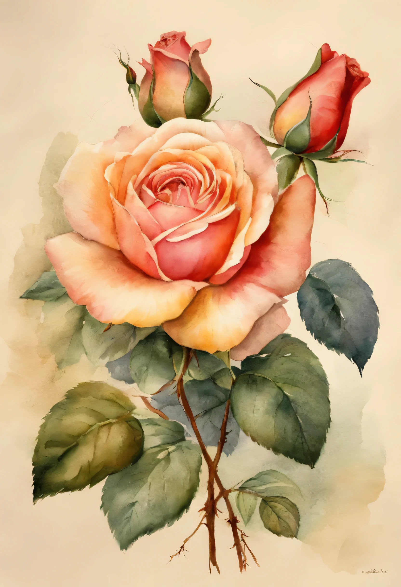 Vintage hand drawn roses, French style, Had a great school time, There is no black