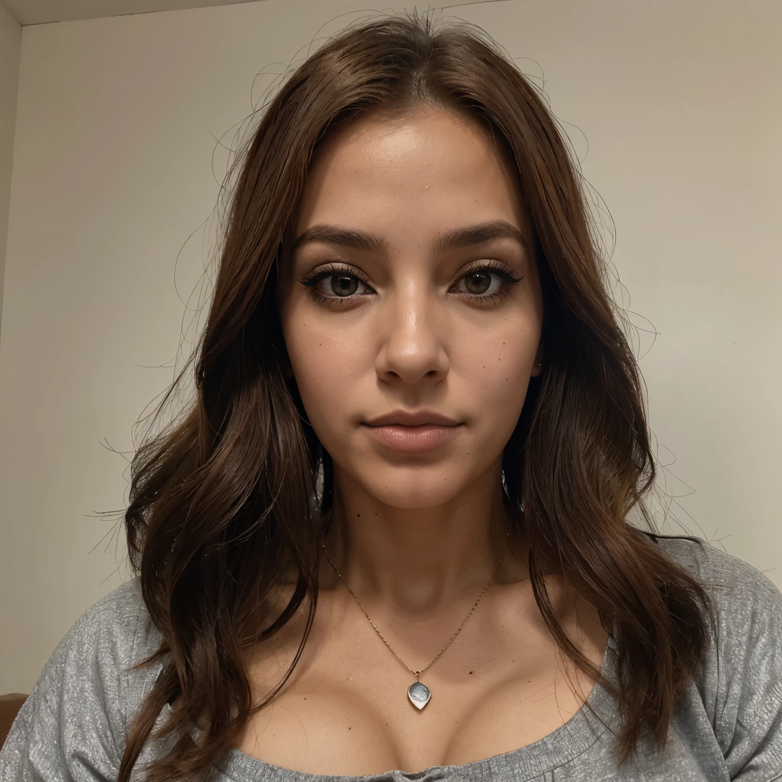 Uma linda mulher de cabelos brancos, olhos amarelados pele branca, roupas de couro pretas, labis cheios e vermelho, rosto maduro e empoderado