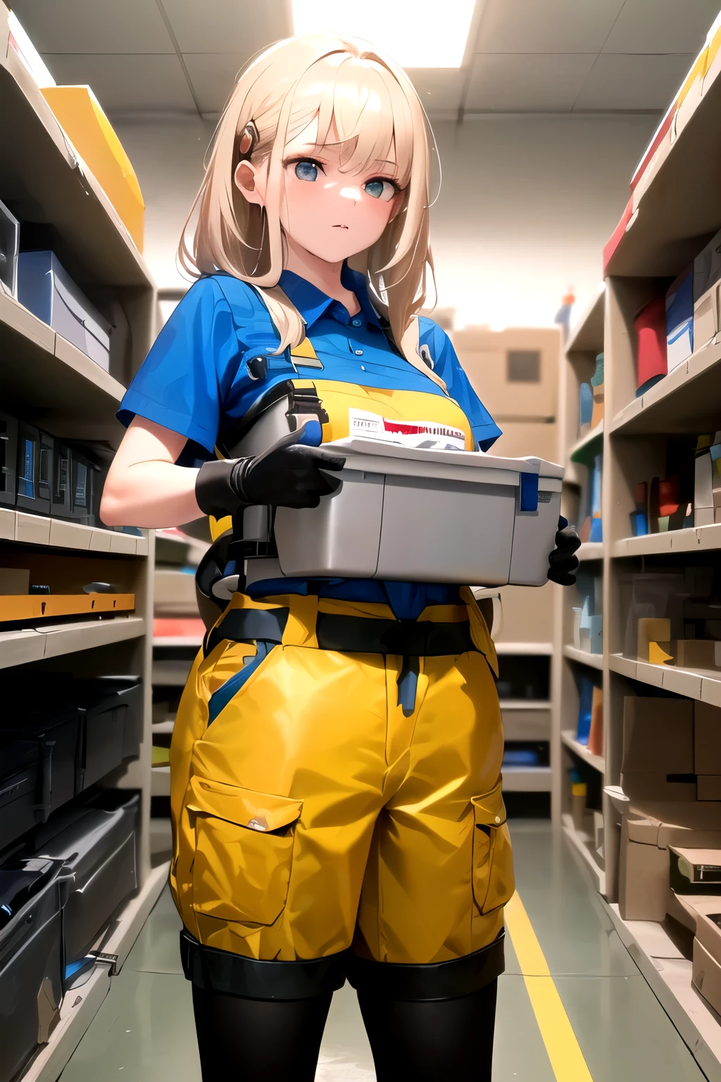 ((Best quaDescribe an image of an electrical professional at work. A imagem mostra um profissional usando um uniforme de trabalho resistente, com um colete repleto de bolsos para armazenar ferramentas. He is standing in front of an open electrical panel, com fios e cabos cuidadosamente organizados. The professional firmly holds wire cutters in one hand and an insulated screwdriver in the other. Your face is concentrated and determined, demonstrating skill and experience. Ao fundo, there are other electrical equipment and tool boxes. Lighting is bright and focused on the workplace, highlighting the precision and attention to detail required to get the job done safely and efficiently.
lidade)), ((obra de arte)), (detalhado), rosto perfeito