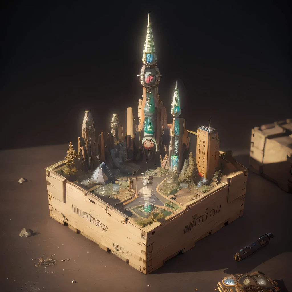 6598年Mars realistic model, (Bifurcation, original photo, best quality, masterpiece:1.4),Steampunk Cyberpunk 6820 City,(CyberpunkMars light:1.3), Mars (related to land),(in a small nature box:1.3),Isometric, small nature, landscape on foundation,landscape,