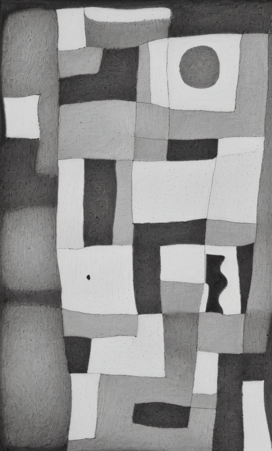 Paul Klee style，warm and cold，Add details，Black and white monochrome sketch