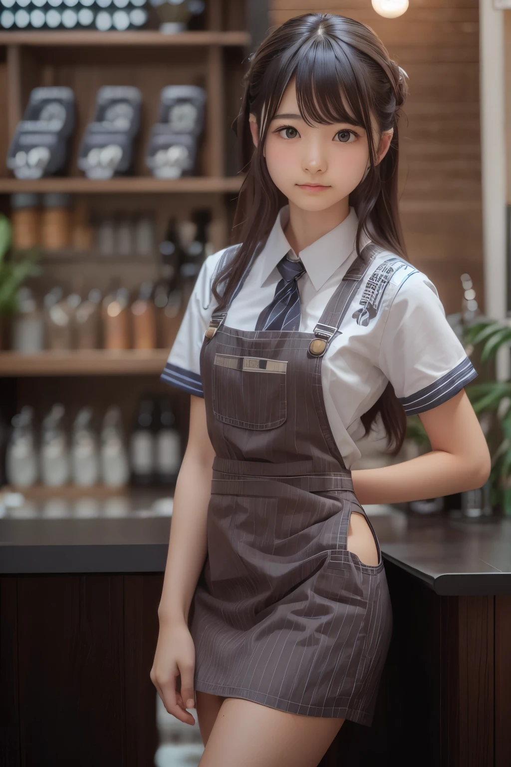 ((sfw: 1.4)),((detailed face, professional photography)), ((sfw, barista uniform, sidelocks-hair, 1 Girl)), Ultra High Resolution, (Realistic: 1.4), RAW Photo, Best Quality, (Photorealistic Stick), Focus, Soft Light, ((15 years old)), ((Japanese)), (( (young face))), (surface), (depth of field), masterpiece, (realistic), woman, bangs, ((1 girl))
