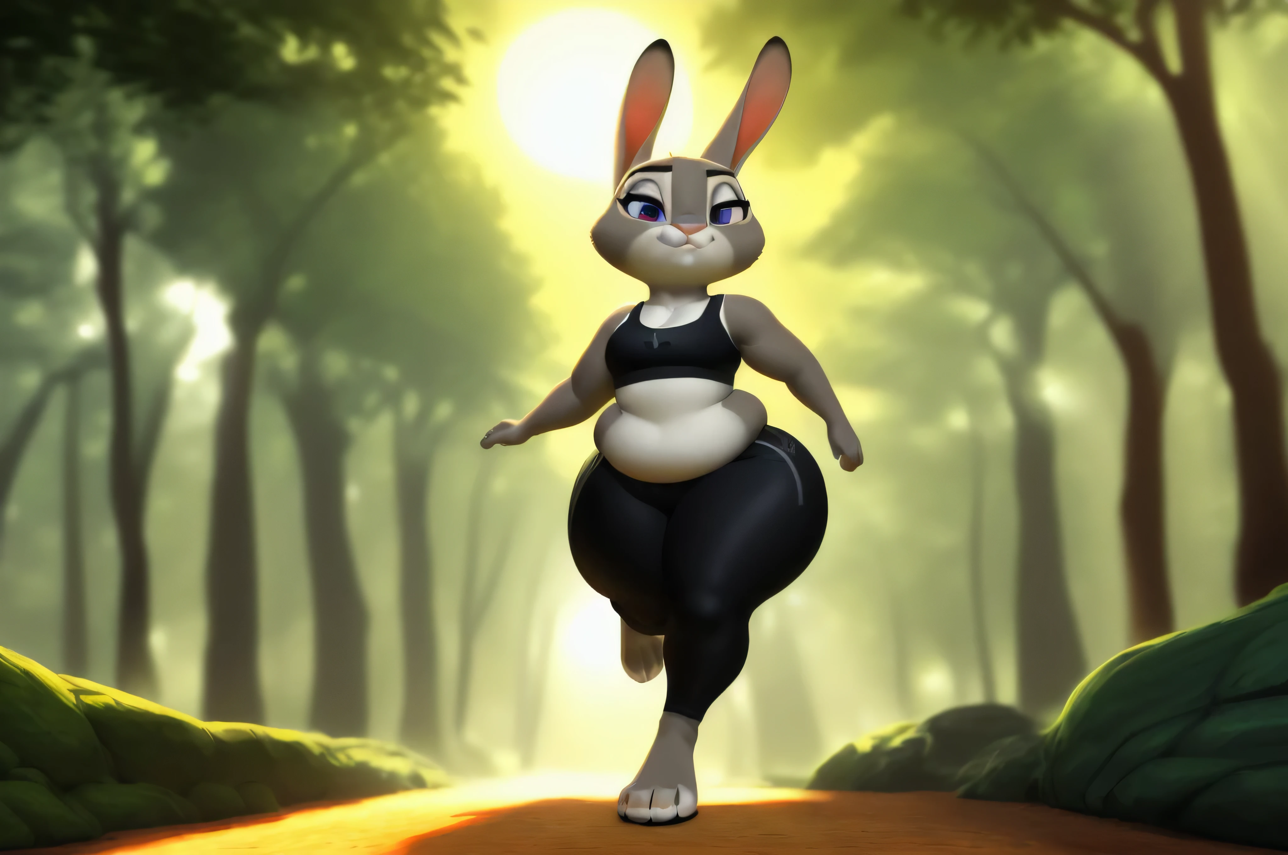 [Judy Hopps], [carregado para e621.liquid; (Pixelsketcher), (wamudraws), (siroque)], ((obra de arte)), ((retrato sozinho)), ((1 garota)), ((corpo todo)), ((1 garotas)), ((Foto CRU)), ((peludo; antropo)), ((pele detalhada)), ((rastreamento de raio)), ((sombreamento detalhado)), ((bela arte 3D)), ((ambient lighting)), {coelho antropo; (pelo cinza, nariz preto, 2 orelhas de coelho multicoloridas), lindos olhos roxos, cansado, (lavender sports bra, black yoga pants, pequeno , Lindas pernas), (beautiful feet; 4 dedos)}, ((Running on the sidewalk; suando) pose atraente), [fundo; (parque; (nascer do sol, sol brilhante, green trees, sun rays through trees], BBW, muito gordo, obeso, grande thighs, coxas enormes, cintura larga, Rosto gordo bonito, fat arms, grande 