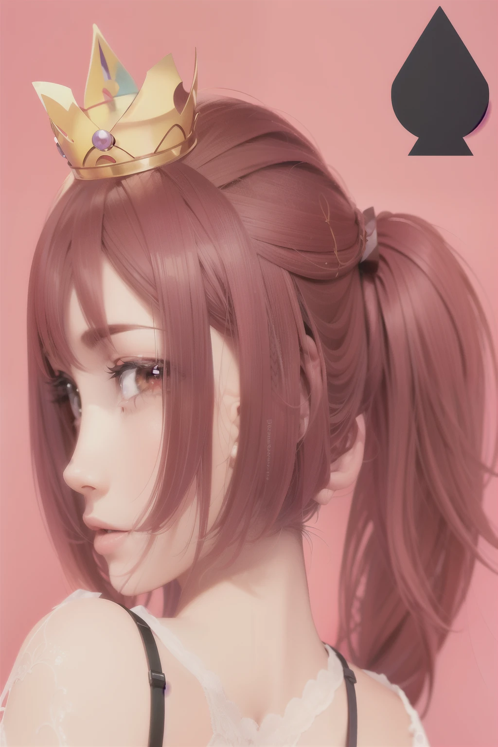 a close-up of a woman with a crown on her head, made with anime painter studio, obras de arte no estilo de guweiz, retrato realista kawaii, visual de anime de uma linda garota, Estilo de arte anime realista, estilo anime 3 d realista, estilo de arte de anime de alta qualidade, pixiv 3DCG, Arte suave em CG de anime, Lindo estilo de arte de anime