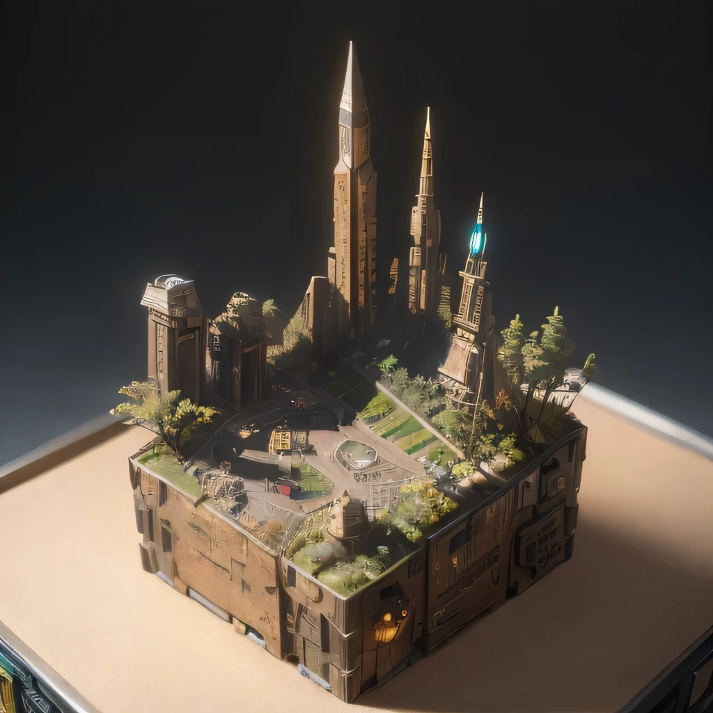 6598年Mars realistic model, (Bifurcation, original photo, best quality, masterpiece:1.4),Steampunk Cyberpunk 6820 City,(CyberpunkMars light:1.3), Mars (related to land),(in a small nature box:1.3),Isometric, small nature, landscape on foundation,landscape,