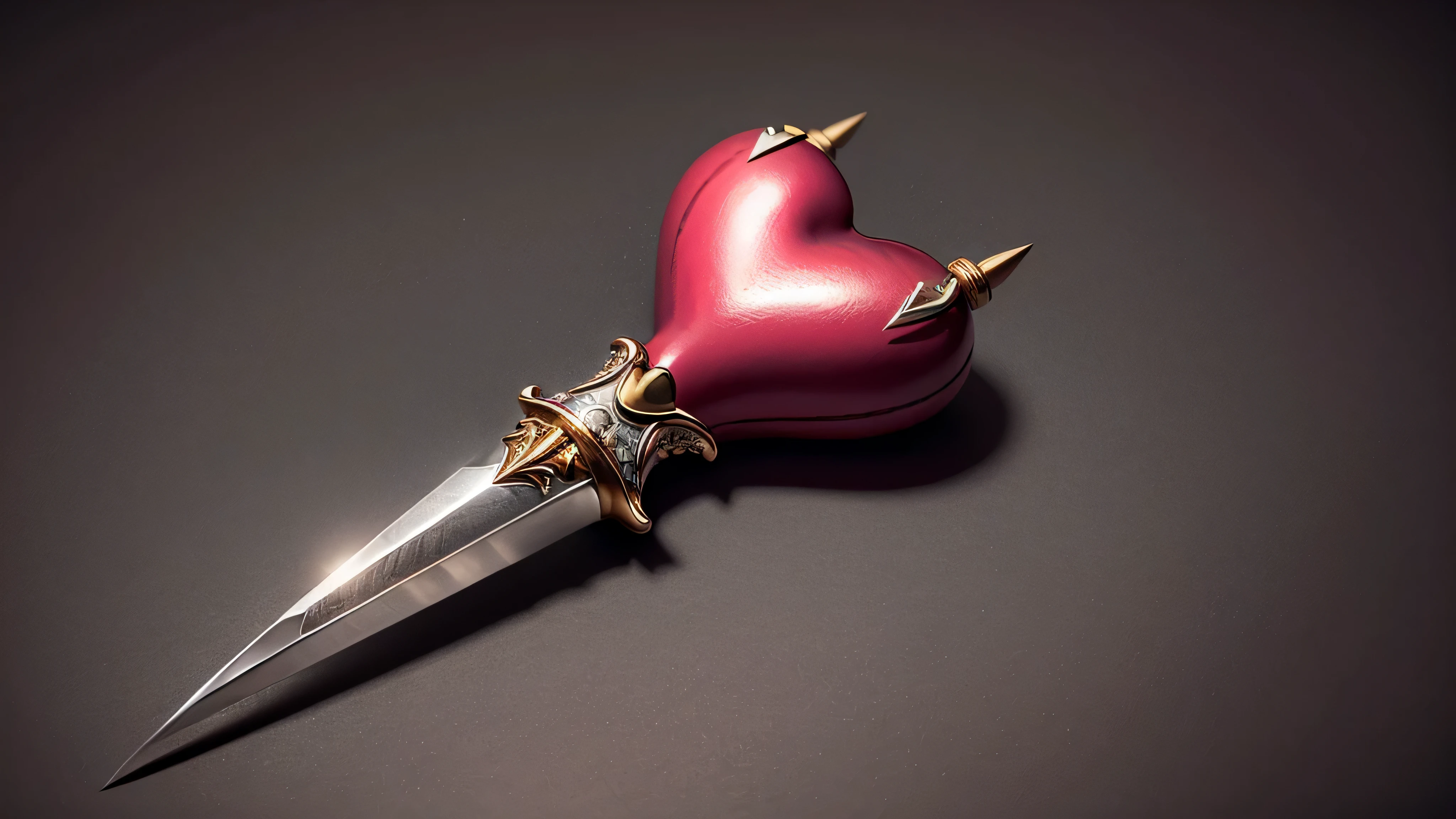 ((stylized heart, pierced by dagger))