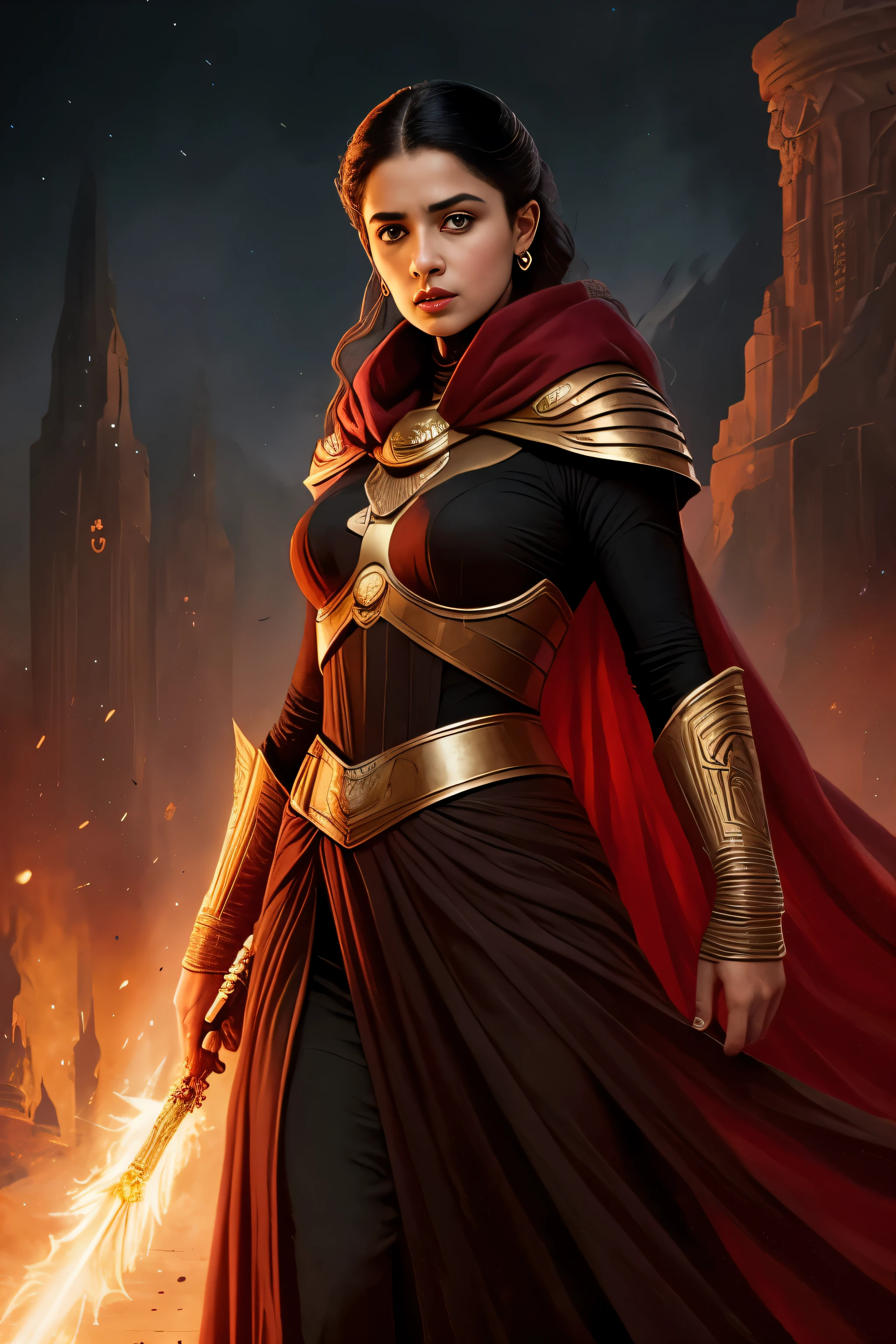 Alia wielding power as regent of the Atreides Empire, juxtaposed with moments of vulnerability and longing. Masterpiece, Concept art, award winning, art station.