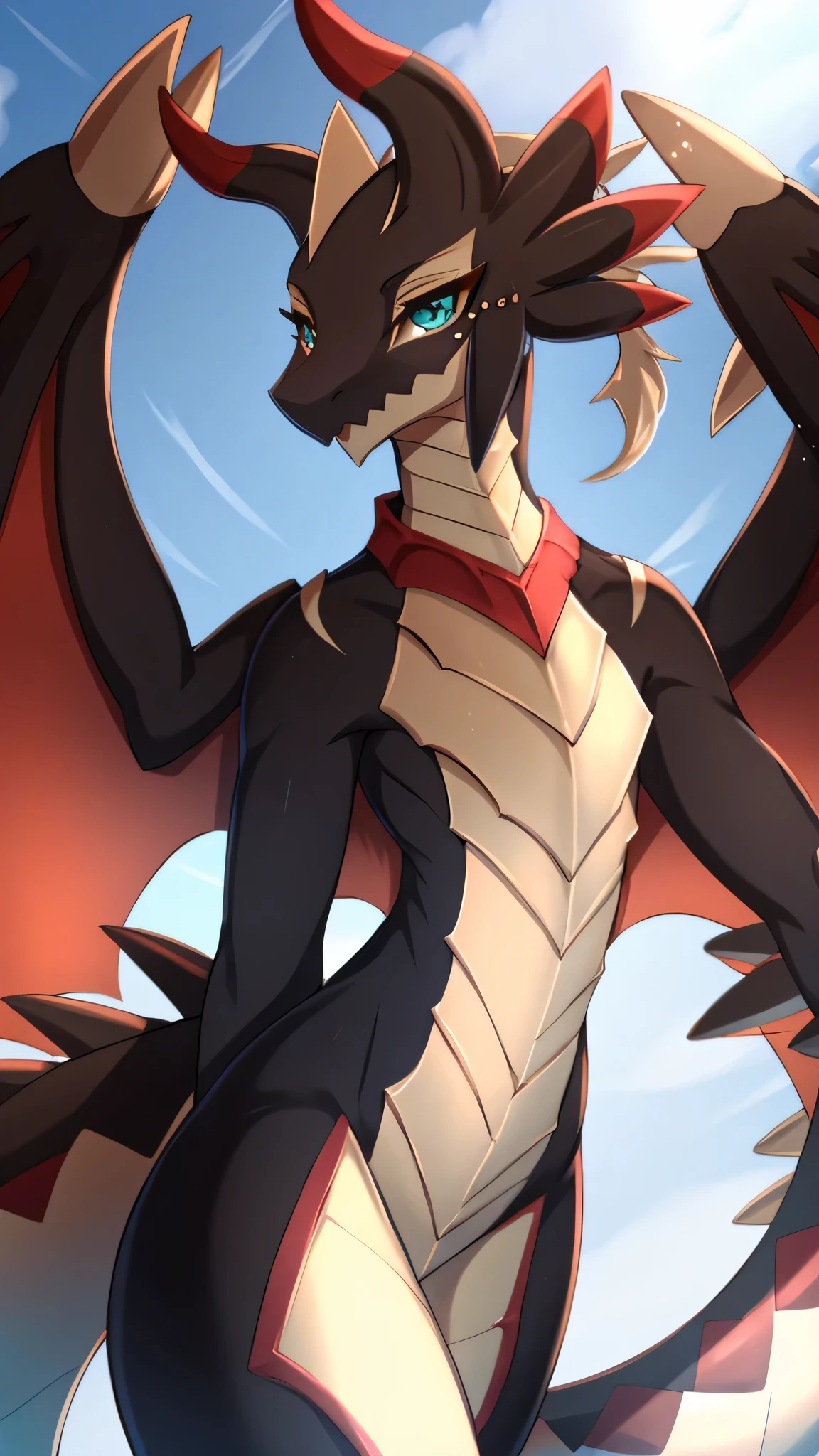 By zinfyuu on pixiv,by twistedscarlet60, uploaded on pixiv, by fluff-kevlar, (masterpiece), (best quality), (anthro dragon:1.3, snout:1.2, anthro:1.3, dragon:1.2, solo female:1.2), (extremely detailed:1.3), (Detailed eye part), (detailed head), 1 (dragon tail), sheou, slim body