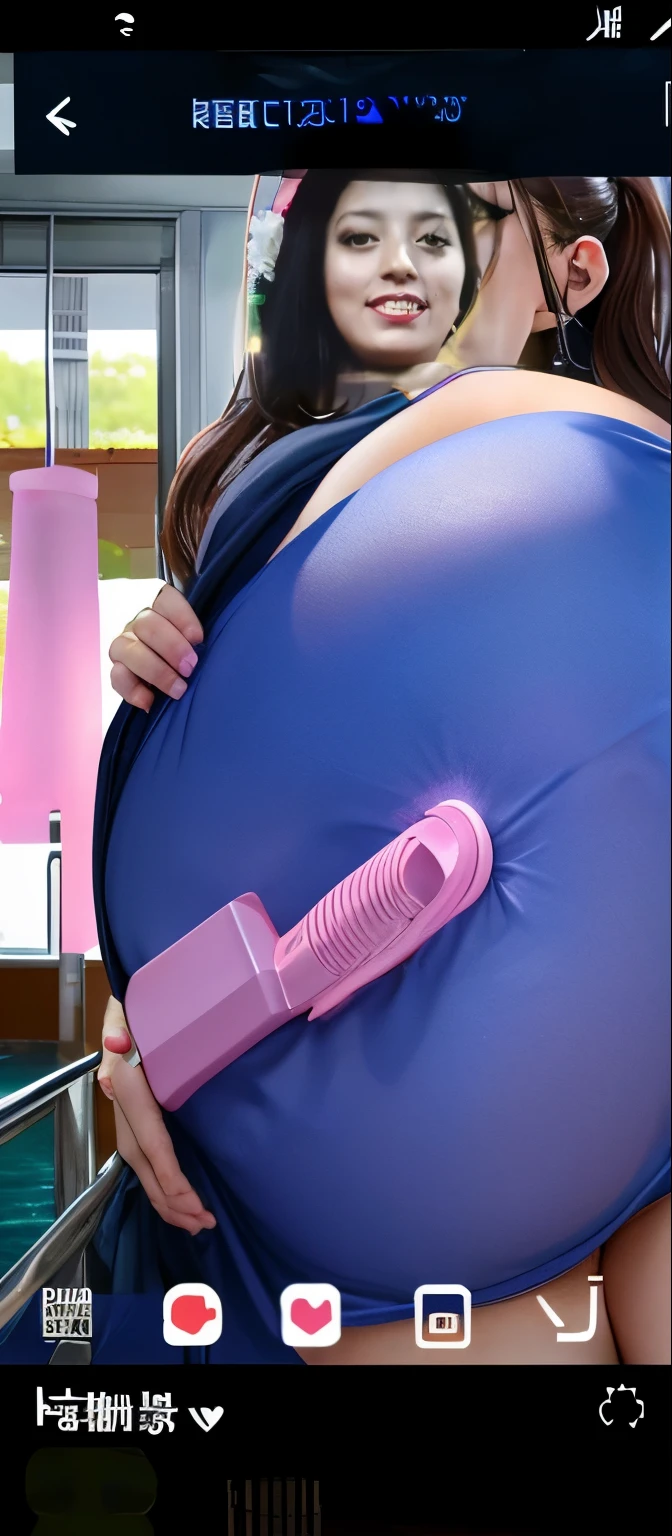 Make her big and a big butt with pink pussy naked licking dildo