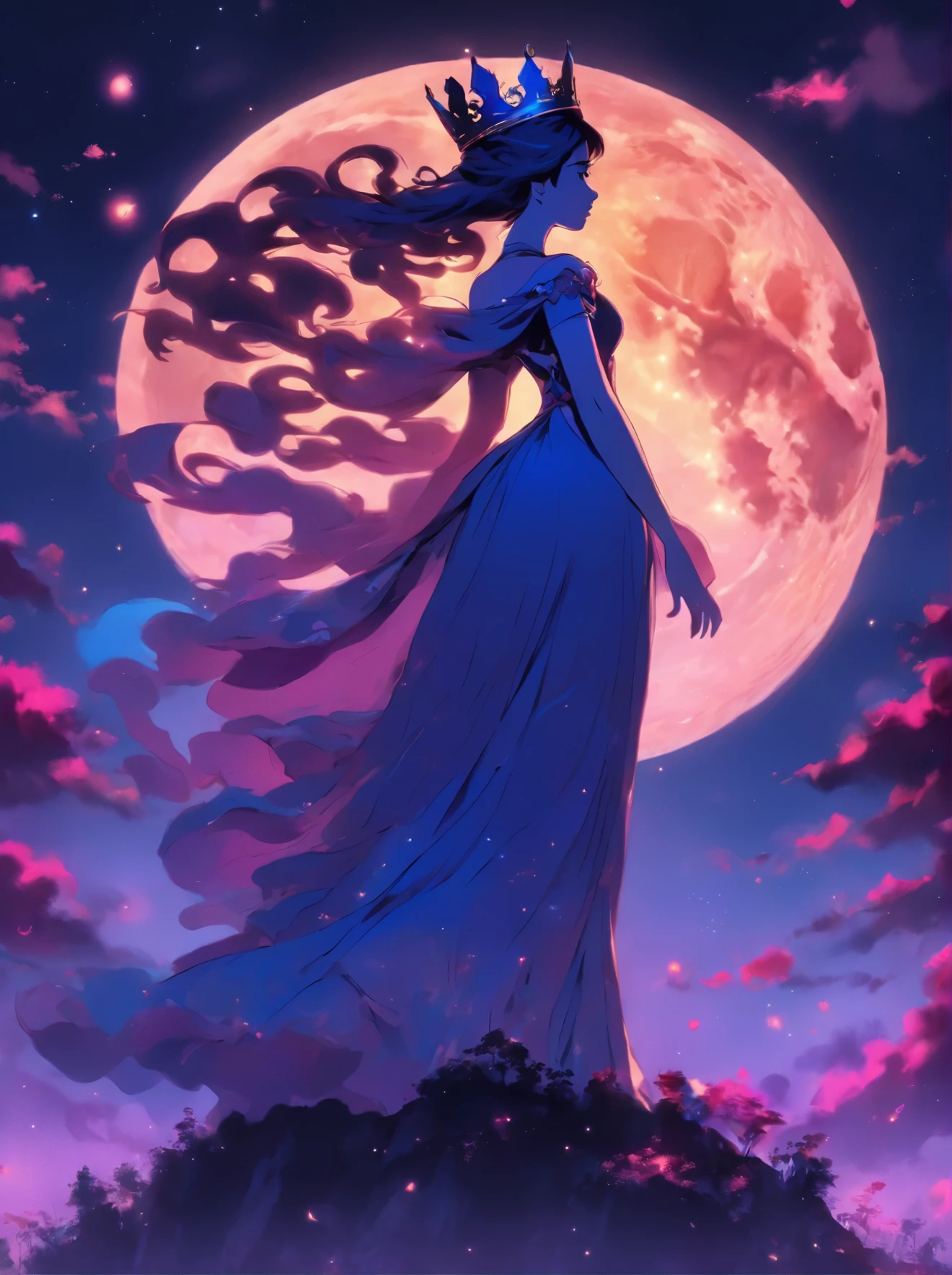 araffes in a lake with a moon and bats, mermaids, brittney lee, sirens, disney concept art, ✨🕌🌙, official fanart, disney concept artists, mermaids in distance, art in the style of disney, mermaids and fish, female disney villain, disney art style, godesses, ilustration, morticia addams