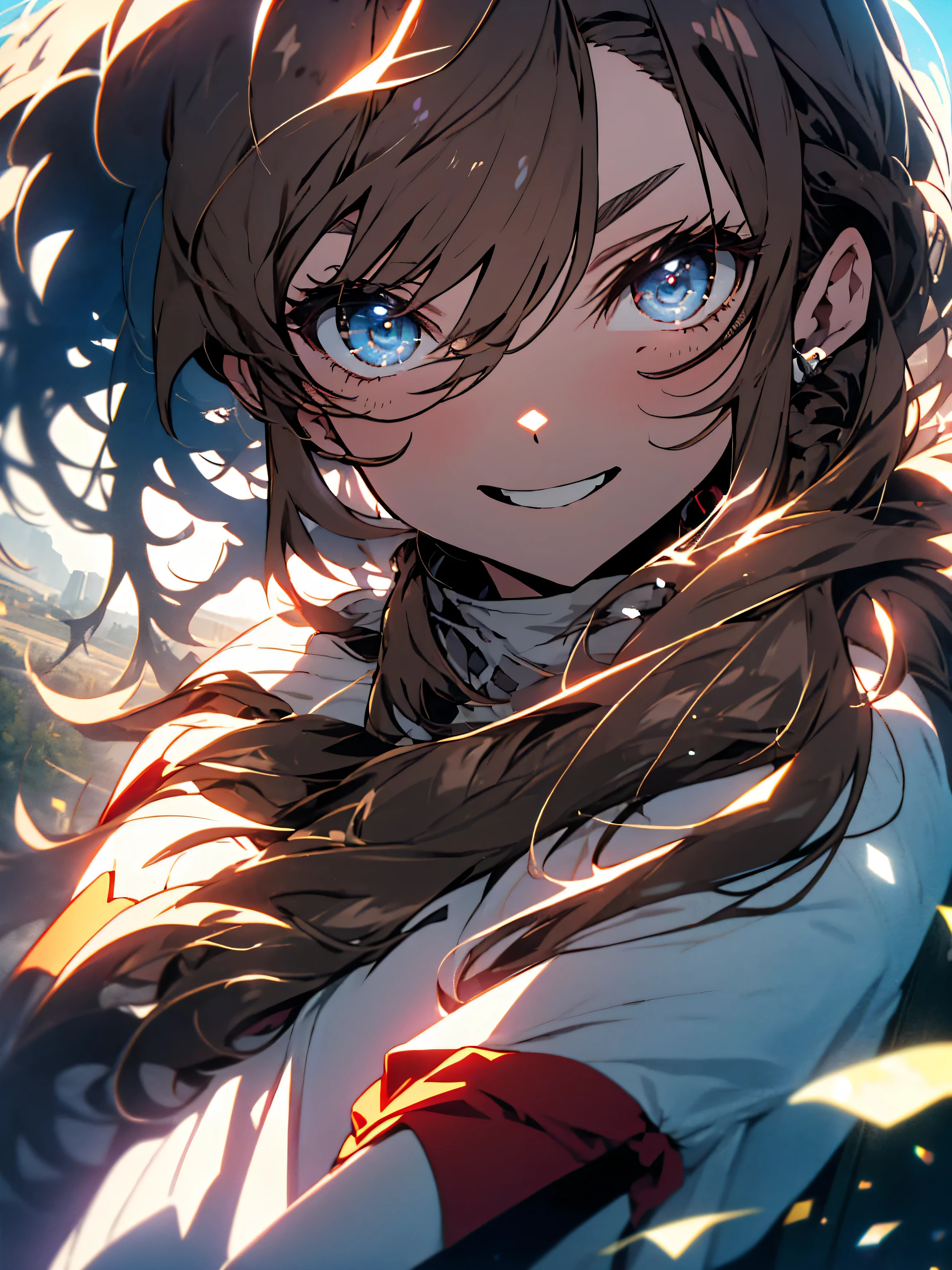 ((highest quality))) (((hd))) (((8K))) (character) 20 year old girl, ((adventurous)) goblin, ((beautiful)) and ((Happy)), ((brown hair)) and ((long hair)).beautifulアニメ