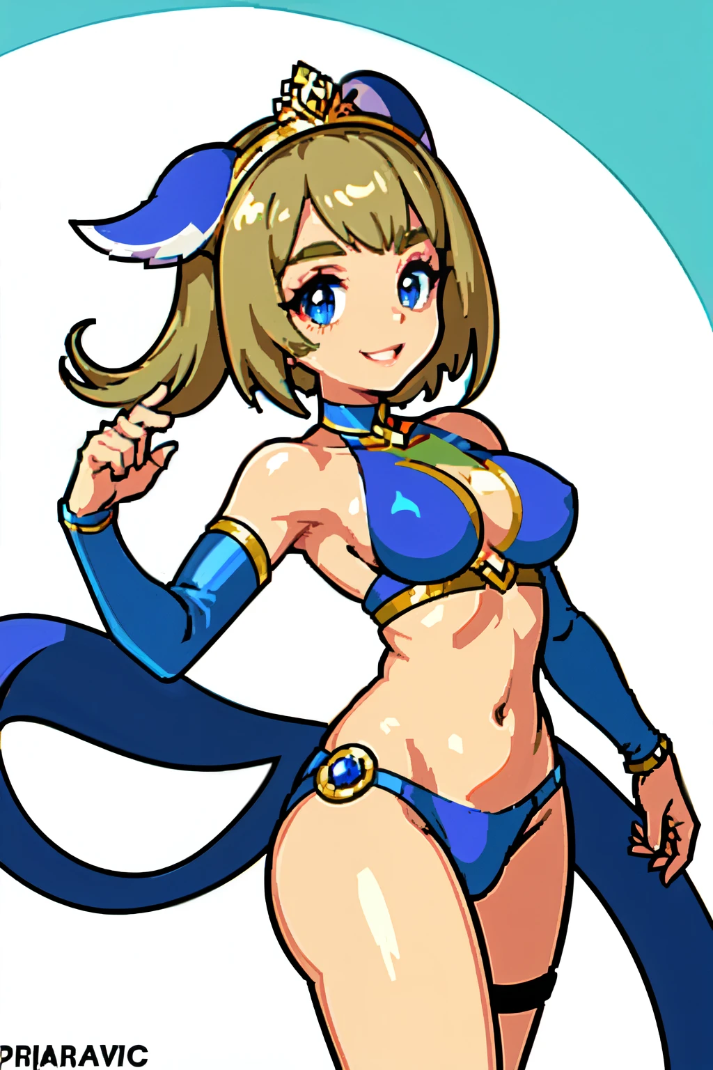 (obra de arte, maximum quality, Melhor qualidade), pixel,arte de pixel,(orelhas de coelho brancas),(lilac eyes),(armadura bikini prateada),(naïve smile),(curto cabelo),(((personagem feminina))),(segurando um machado de batalha),( tom de pele bronzeado),(cabelo prateado).