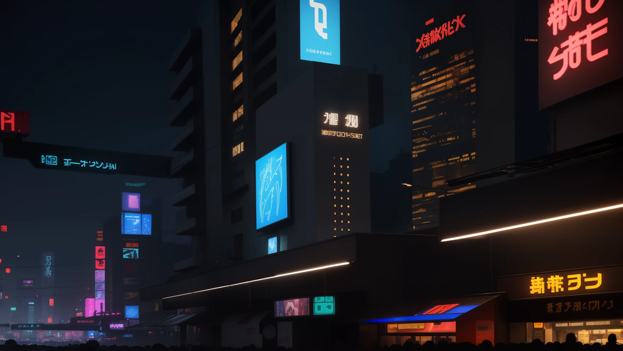 A bustling cityscape where neon signs and holograms merge, depicting a cyberpunk vision of the future ,completing the stable diffusion of serenity and contentment,masterpiece, best quality,masterpiece
