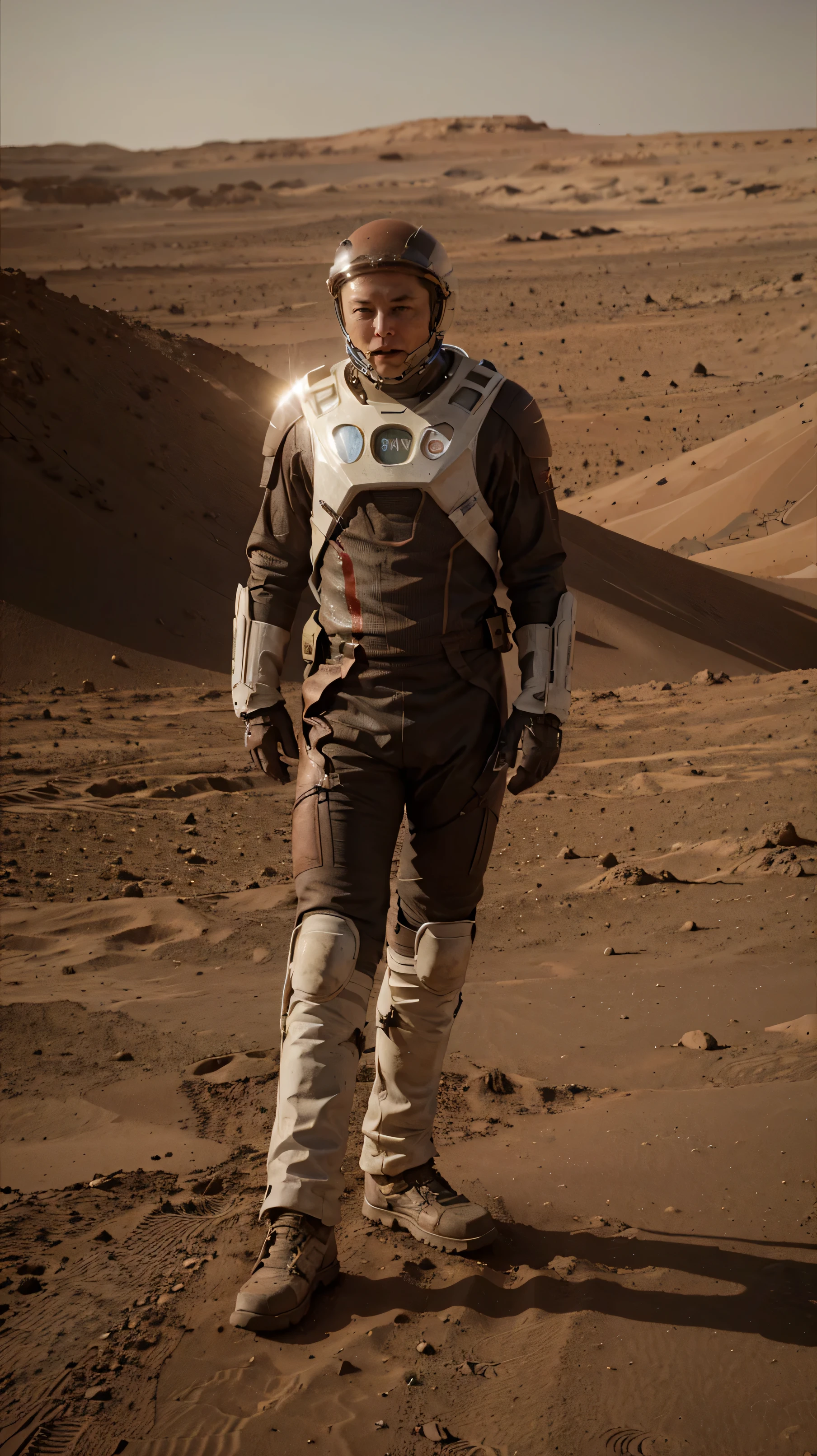 Elon musk on mars highly detailed 4k image