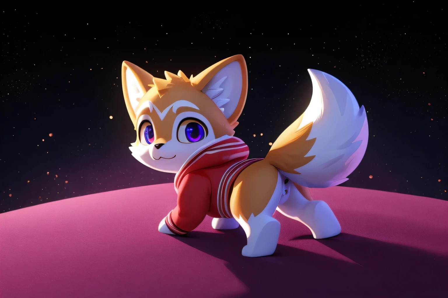 (((wilderness))), ((charming小蓝狐, Miss, young)) have different colored eyes， chibi， charming，Shy, blush, logo design， The car has， movie lighting effects， ((3D vector art))， Cute and quirky， fantasy art， Bokeh， Hand Painted， number， soft light， Isometric风格， 4K resolution， photorealistic rendering， High level of detail cleaning， vector image， A lifelike masterpiece， Professional photography， simple space background， Flat white background， Isometric，Vibrant vector, , hoodie, bottomless pit, Fine hairs, Anisotropic fur gloss, ((subsurface scattering)), on the bed, ((The body is very wide)), ((Animal genitalia)), [[vein]], (on all fours), ((Show rear)), [anus],((Show rear)),[vaginal],big tail, ((Striped knee-length socks))