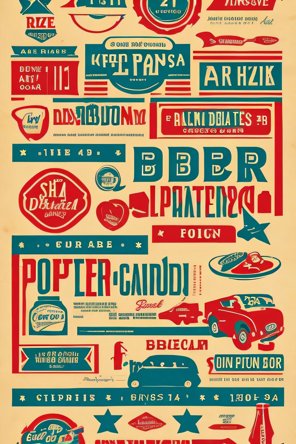 handwritten,An illustration,poster,food,Beer ,pizza,meat,logo,