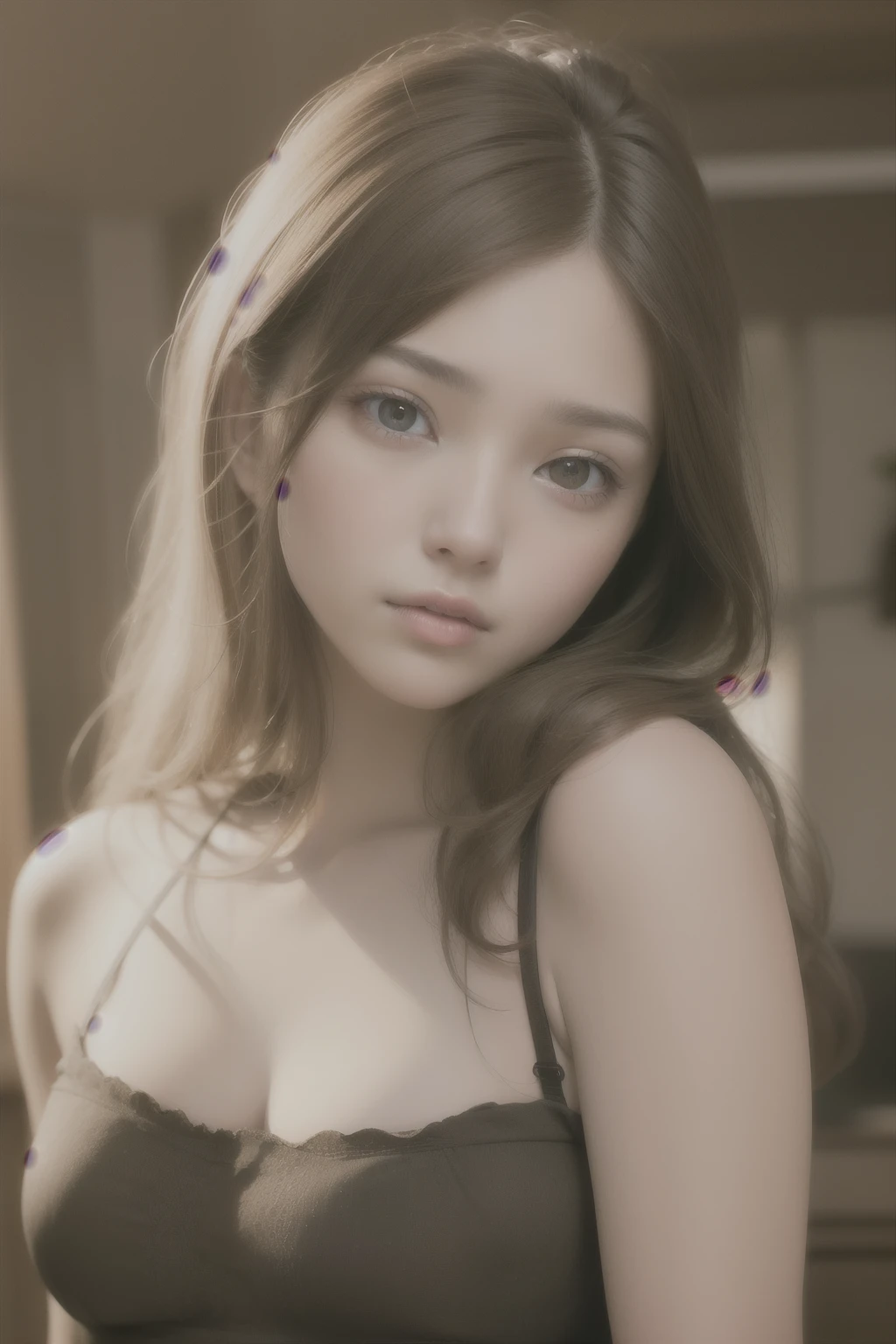 best quality, masterpiece, (realistic:1.2), 1 girl, brown hair, brown eyes,Front, detailed face, beautiful eyes