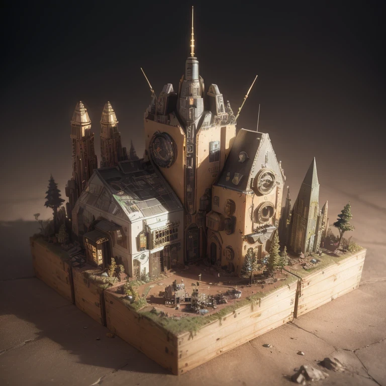 6598年Mars realistic model, (Bifurcation, original photo, best quality, masterpiece:1.4),Steampunk Cyberpunk 6820 City,(CyberpunkMars light:1.3), Mars (related to land),(in a small nature box:1.3),Isometric, small nature, landscape on foundation,landscape,