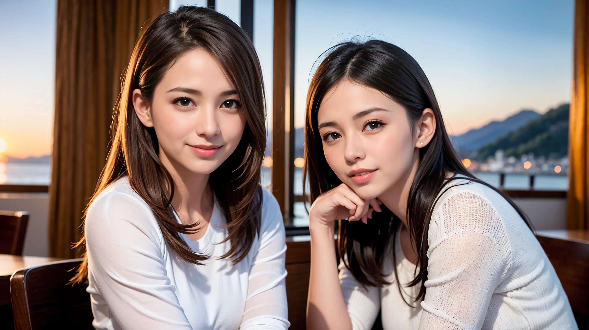 (((Japan's three most beautiful mothers take a group photo)))、Everyone has different types and hair styles, but they are beautiful.、((Everyone is obscene,The breasts are too big.))、different postures、All wearing white shirts、shirt,shirt,Deep V,Open the collar of your shirt,Full、room full of smell、((Everyone emphasizes their big breasts))、bed、Horizontal group photo from the past, ((whole body)), ((from above)), ((satellite view)), ((躺在bed)), Clear face, pretty face, 8K, masterpiece, original photo, best quality, detail:1.2,lifelike, detail, Very detailed, CG, Unite, wallpaper, depth of field, movie lights, lens flare, Ray tracing,