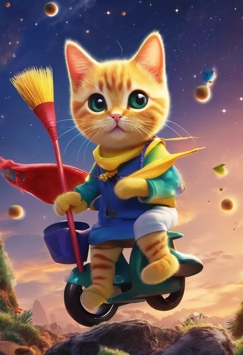 sponge alien, 雑誌cover of, cover of, Cute kitten riding a broom