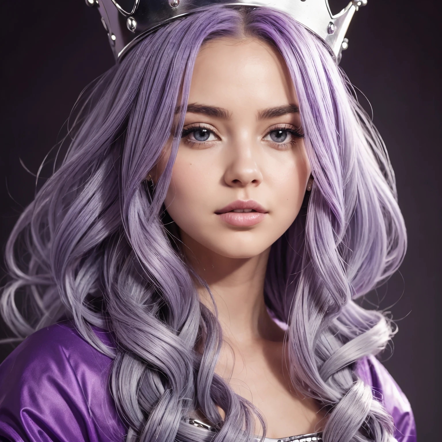 Slime girl, queen, purple, grey crown