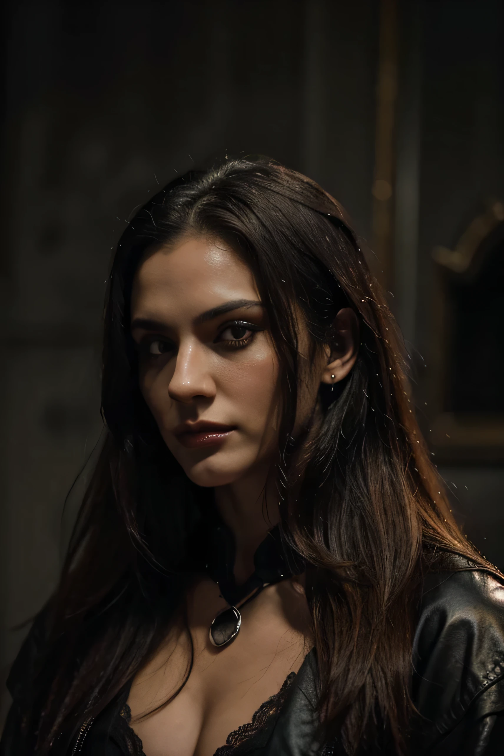Crie uma imagem de um personagem masculino pelado de RPG de vampiro com cabelo preto, fluindo no vento, And skin as pale as the moon. She has an intense and enigmatic expression, destacado por seu piercing, Olhos vermelho-sangue. Dressed in he wields a lethal-looking sword. A imagem transmite a ferocidade, determination and seduction of this vampire character., pronto para enfrentar qualquer desafio na cama ou em qualquer outro lugar.