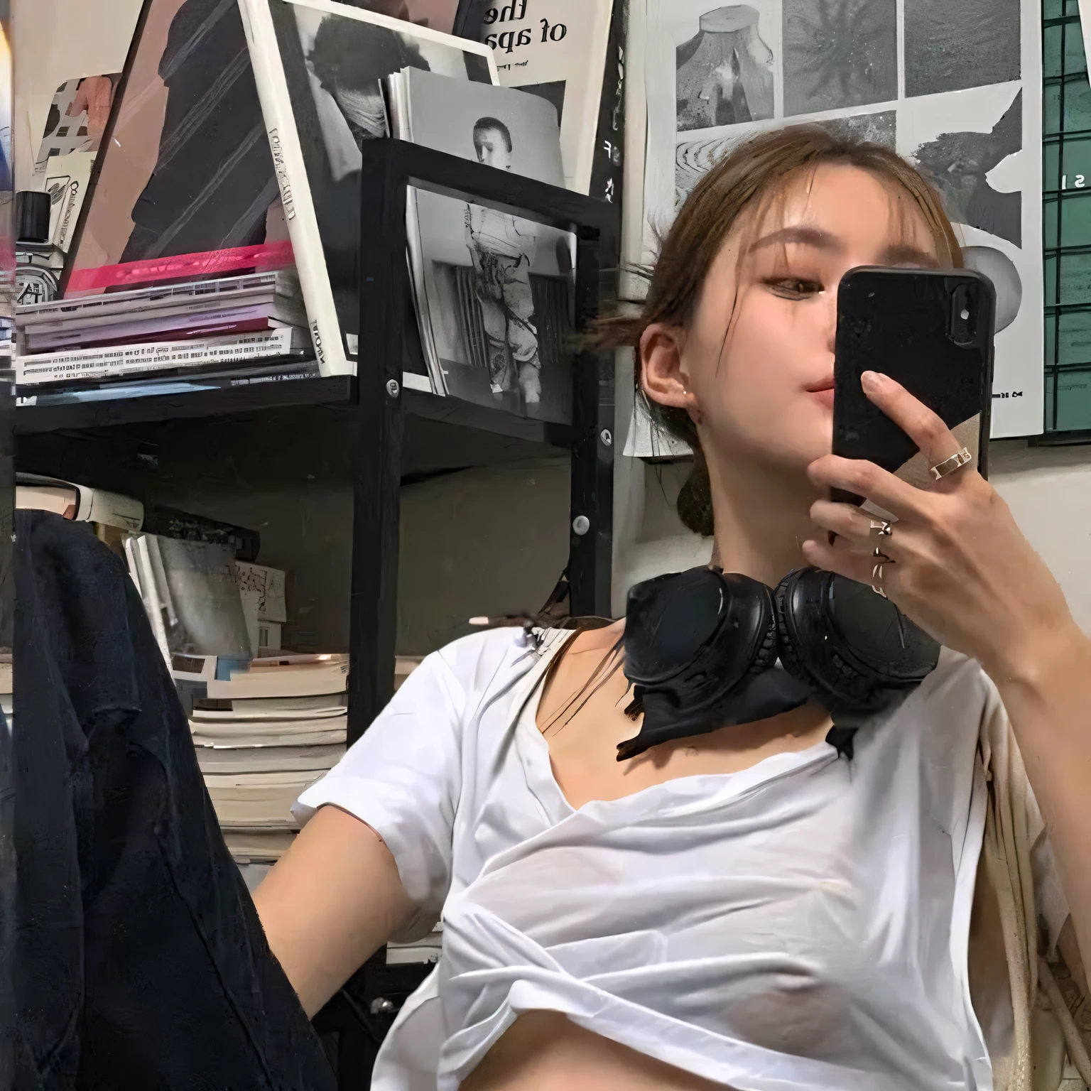 Transparent T-shirt、not wearing underwear、i don't'don't have underwear、(small nipples)、(small breasts)