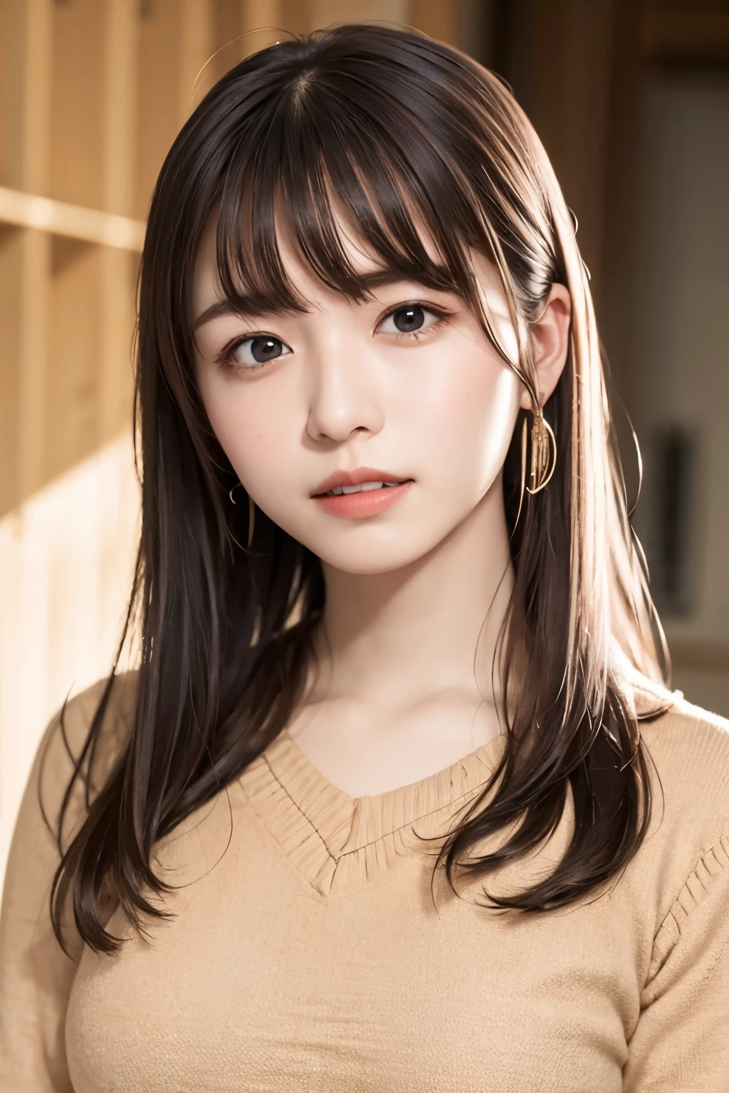 (8K、RAW photo、highest quality、masterpiece:1.2)、(realistic、Photoreal:1.37)、super detailed、超A high resolution、1 girl、see the beholder、beautiful and detailed face、drooling eyes、laughter、narrow、(slim waist) :1.3)、Beautiful and smooth skin、skin texture、floating hair、professional lighting, uniform,white dress shirt,black mini skirt, lift the skirt,whole body、brown hair,