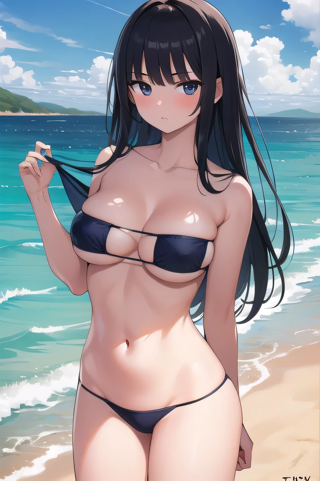 1girl, eyepatch bikini