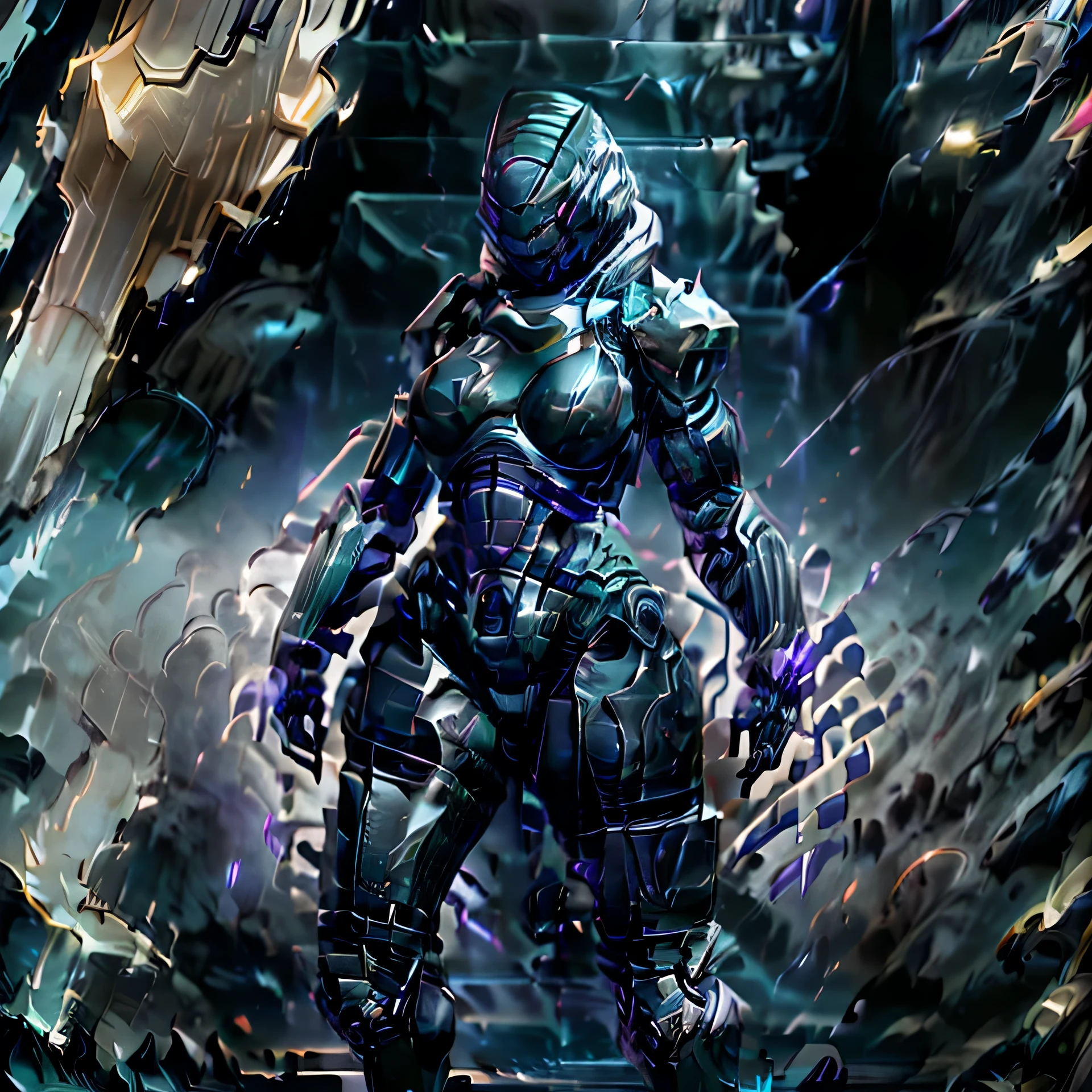 ((masterpiece:1.3)), ((4k)), ((ultra detailed:1.1)), a female green and white furred wolf, blue eyes, black slcera, tall, wearing a Purple and silver Mechanical suit, breasts, in a abandoned spaceship, ((standing dynamic pose, looking at viewer:1.3)), ((perfect anatomy, a lot of small details)), ((realistic, photorealistic, dark detailed intricate water color)), ((dimwitdog 2.7)), ((thesecretcave 1.9)), ((zaush 1.6)), ((cooliehigh 1.9)), ((R-mk 1.9)), ((complextree 2.4)), ((Cervina7 1.4)), ((Solo))