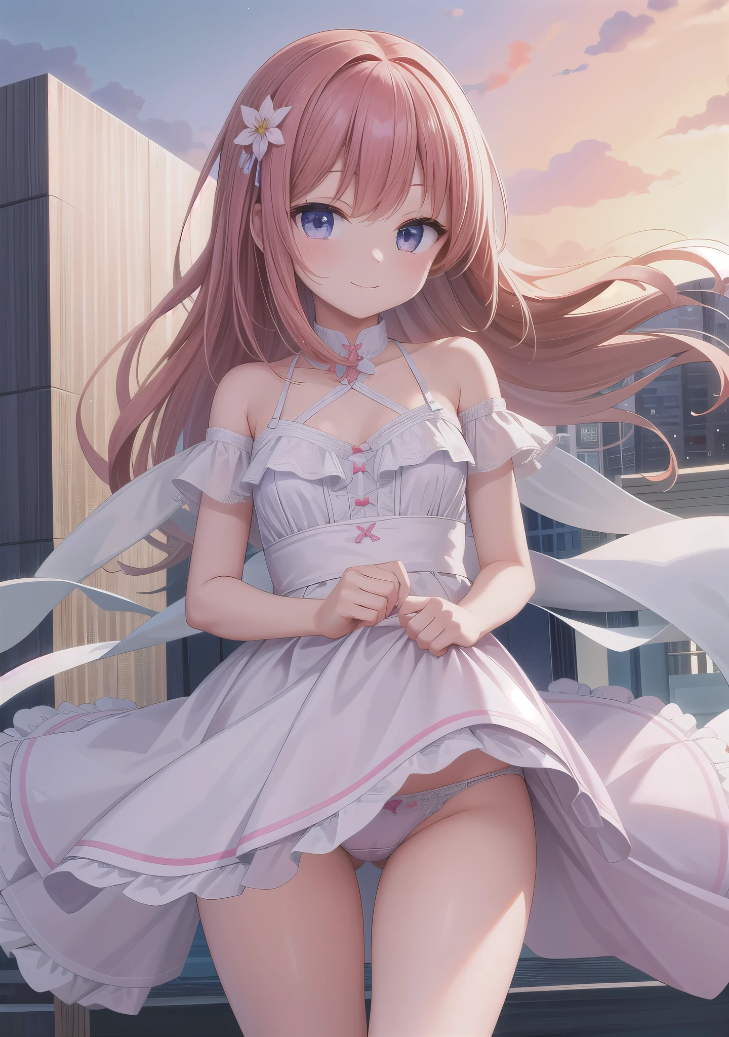show panties, 1 girl, alone, smile, looking at the viewer, masterpiece, 最high quality:1.4,high quality, be familiar with,