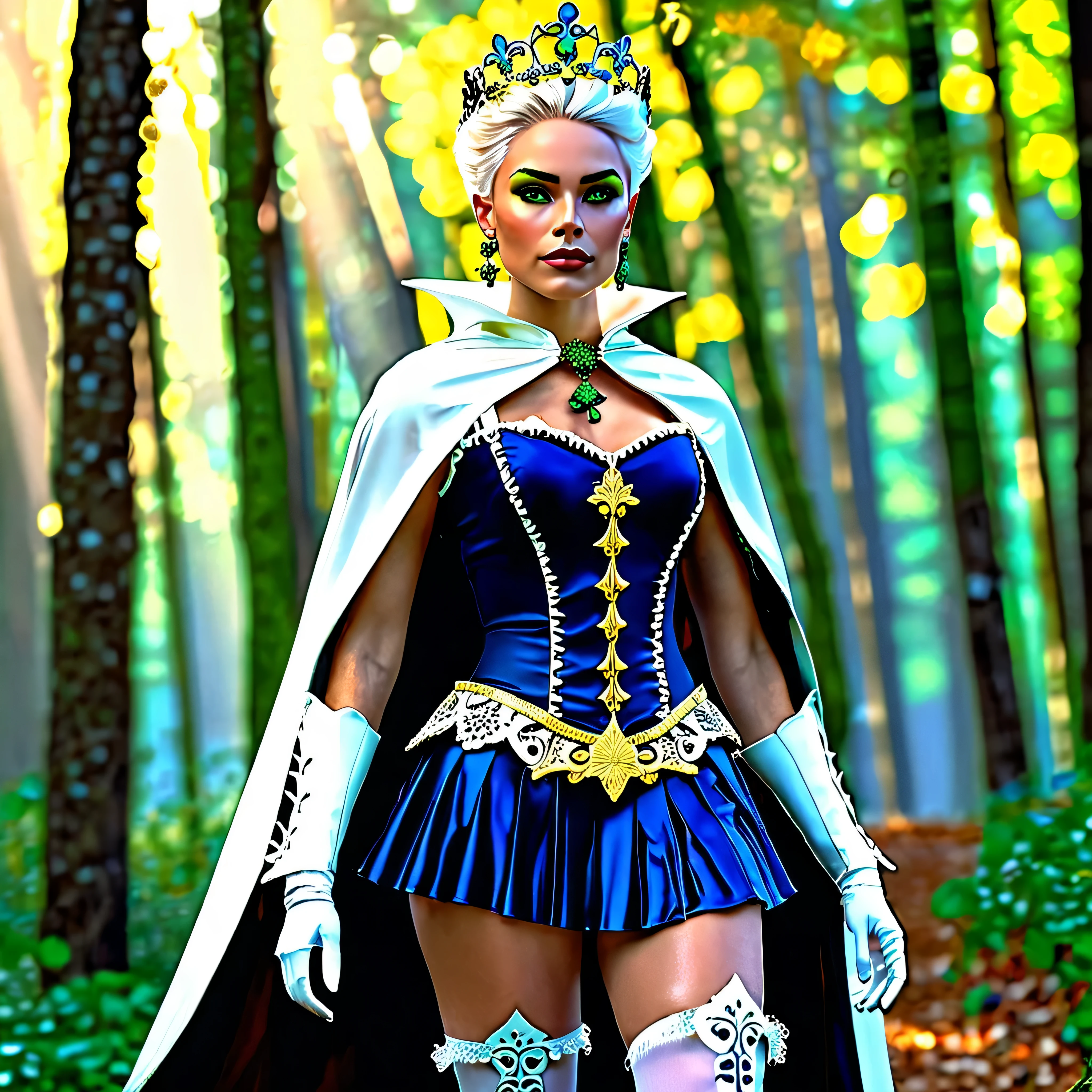 (frieren) and (Deedlit) walking through the forest, (full body view), (frieren has twintais, white hair, green epiceyes, pointy ears, wears white capelet, striped shirt, long sleeves, belt, skirt, black pantyhose, boots, earrings), (deedlit has long yellow hair, green eyes, pointy ears, wears short green dress, short sleeves, tiara, dark blue breastplate armor, dark blue pauldrons, dark blue cape, belt, boots, (max best quality, HDR 32K), epic beautiful realistic elegant princess natural scepter fullbody "Sceptor of Domination" Tabernacle, gorgeous bridaldress Lys extremely perfect symmetrical meticulously intricate micro ultra_high-details fleuraison "Dia de los Muertos" rose, epic Mistress stunning clean rossdraws puppet dream digital vibrant DSLR colorful epic tmasterpiece ultra_high-resolution ultra_high-definition ultra_high-quality saturate reflection, nsfw naked hairry-pubis tattoo varies multi etc. --v6 --s1000 --c20 --q5 --chaos100