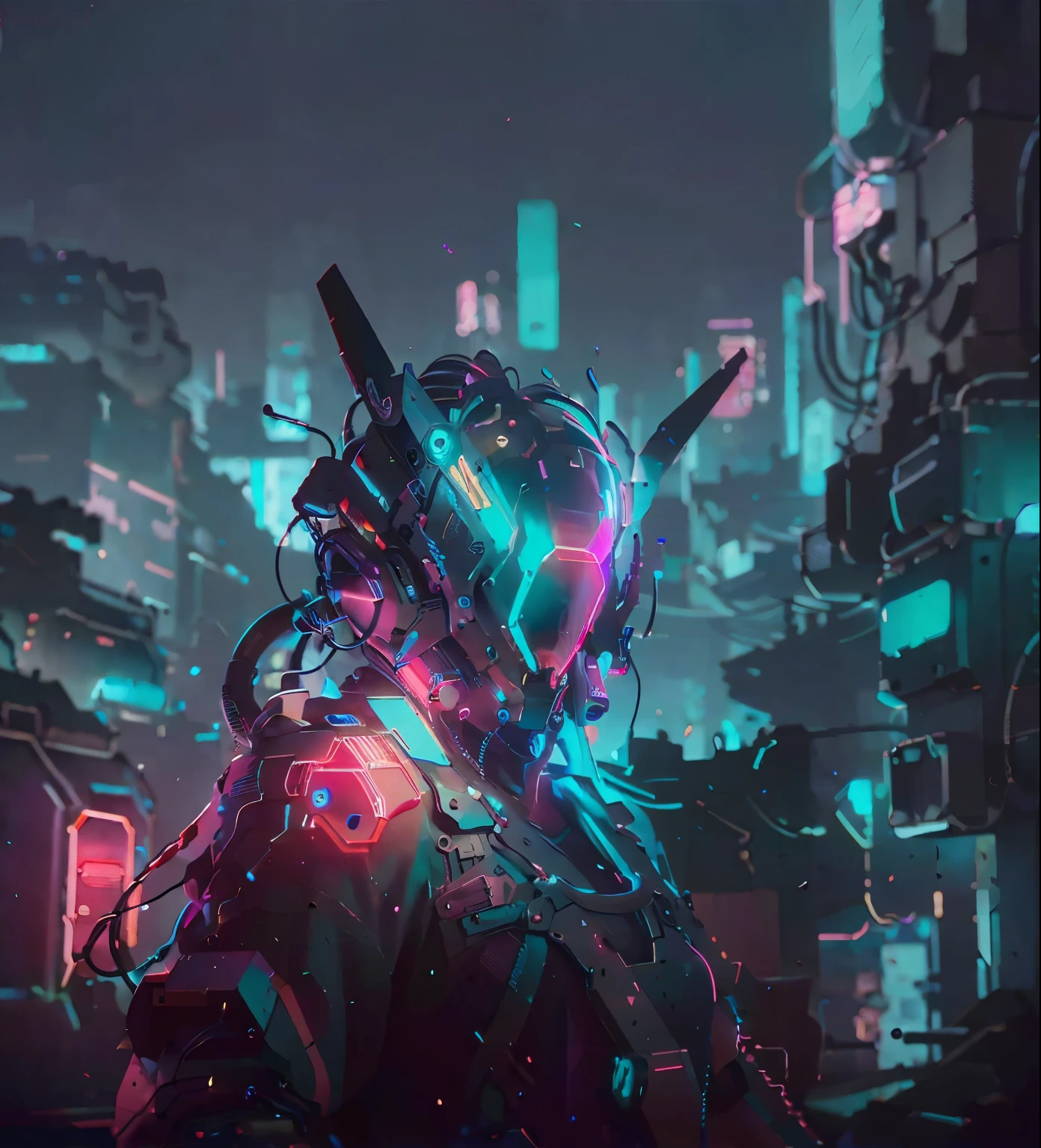 (high quality,4k,8k,highres,masterpiece:1.2),ultra-detailed,(realistic,photorealistic,photo-realistic:1.37),future cyberpunk samurai,neon lights, vivid cyberpunk colors,cyberpunk fashion, digital cyberpunk anime art, futuristic cyberpunk art style, cyberpunk atmosphere, bright cyberpunk glow,cyberpunk theme art, advanced digital cyberpunk art, mixed style inspired by beeple, neon punk with technicolor, cyberpunk warrior, futuristic cyberpunk style, digital cyberpunk - anime art