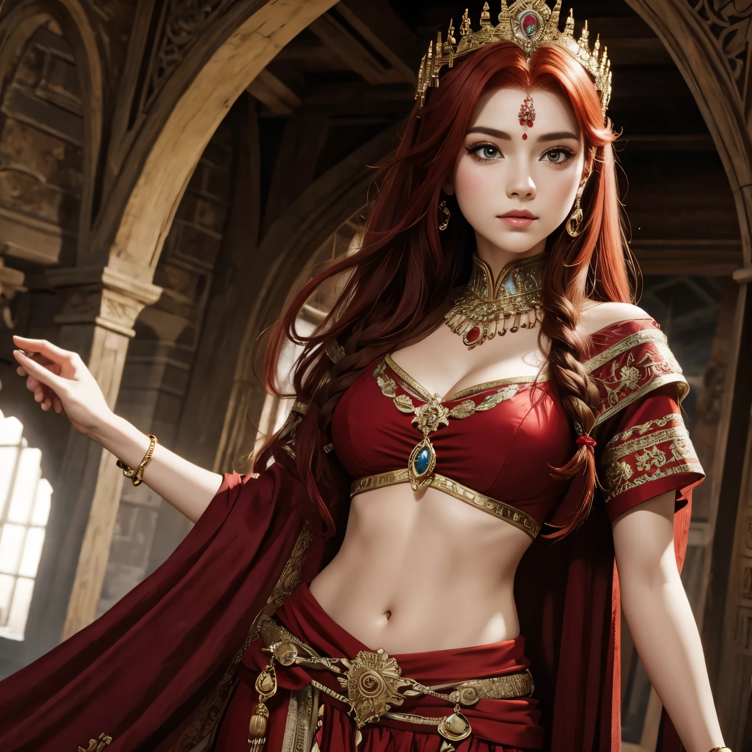 Red-haired princess from ancient times  