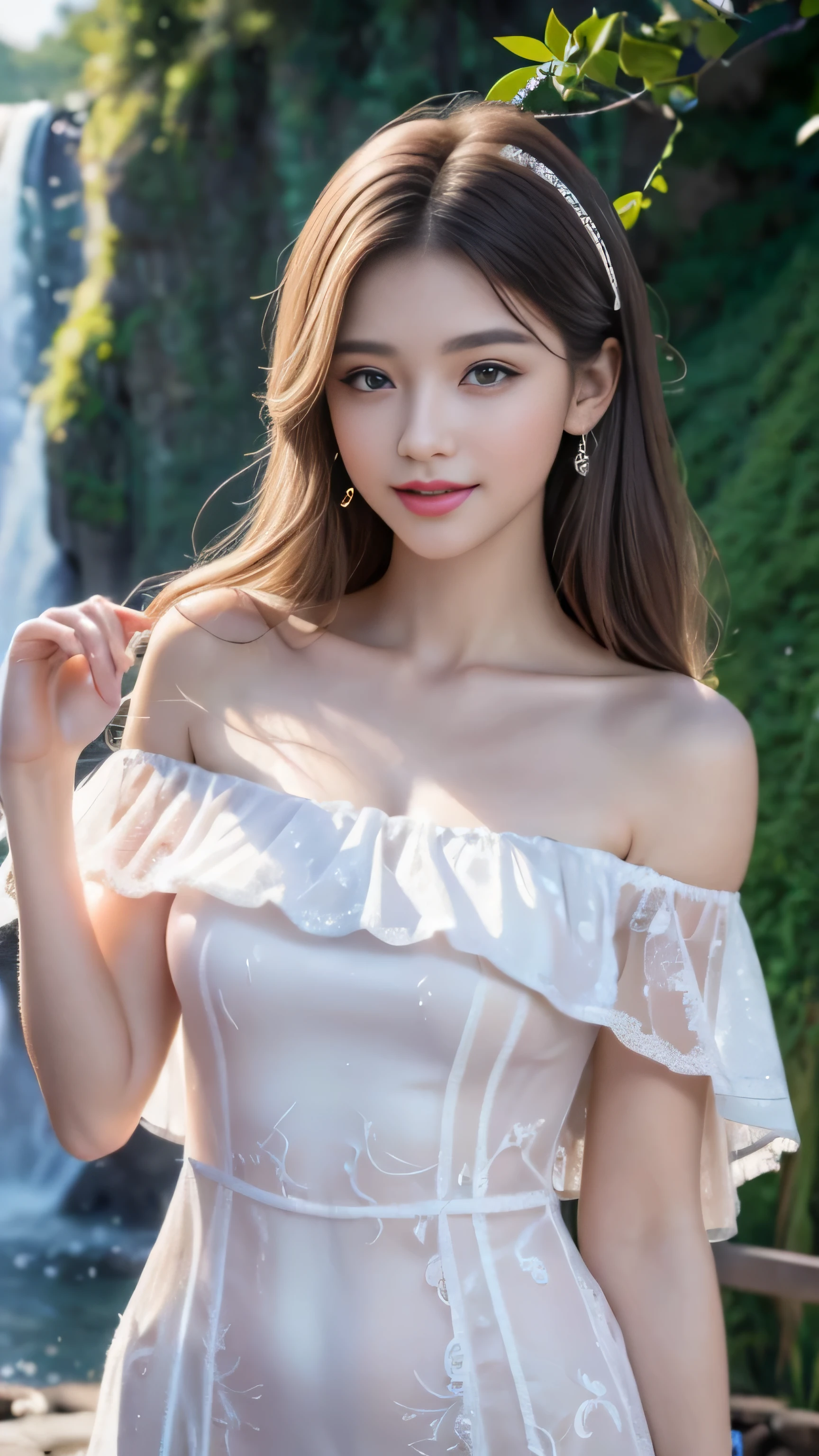 (8k, RAW photo, best quality, masterpiece: 1.2), (realistic, photorealistic photo: 1.37), professional lighting, photon mapping, radiosity, korean doll, park, white summer wear, no watermark