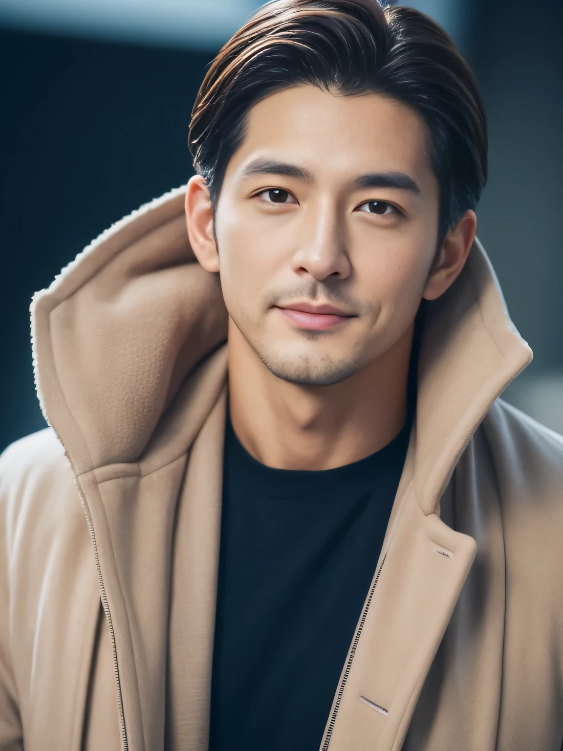 artist、Handsome man in his 40s、（Super cool S-class boy）、Japanese male 40 years old、a handsome guy、（CG Unity 8K High Resolution Photo）、（Very detailedＳクラスのa handsome guy性）、（photorealism）、（best quality））、super detailed、super high quality、expensive、audience、good guy、very beautiful hair　Perm、bright pictures、As handsome as a model、As handsome as an idol、looking at camera、no beard