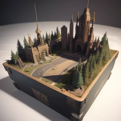 6598年Mars realistic model, (Bifurcation, original photo, best quality, masterpiece:1.4),Steampunk Cyberpunk 6820 City,(CyberpunkMars light:1.3), Mars (related to land),(in a small nature box:1.3),Isometric, small nature, landscape on foundation,landscape,