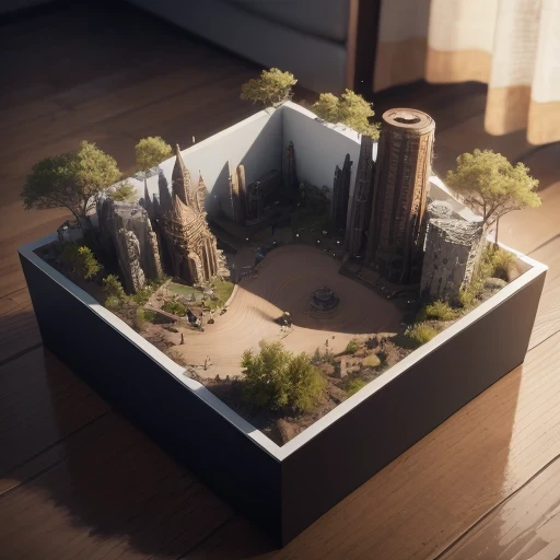 6598年Mars realistic model, (Bifurcation, original photo, best quality, masterpiece:1.4),Steampunk Cyberpunk 6820 City,(CyberpunkMars light:1.3), Mars (related to land),(in a small nature box:1.3),Isometric, small nature, landscape on foundation,landscape,