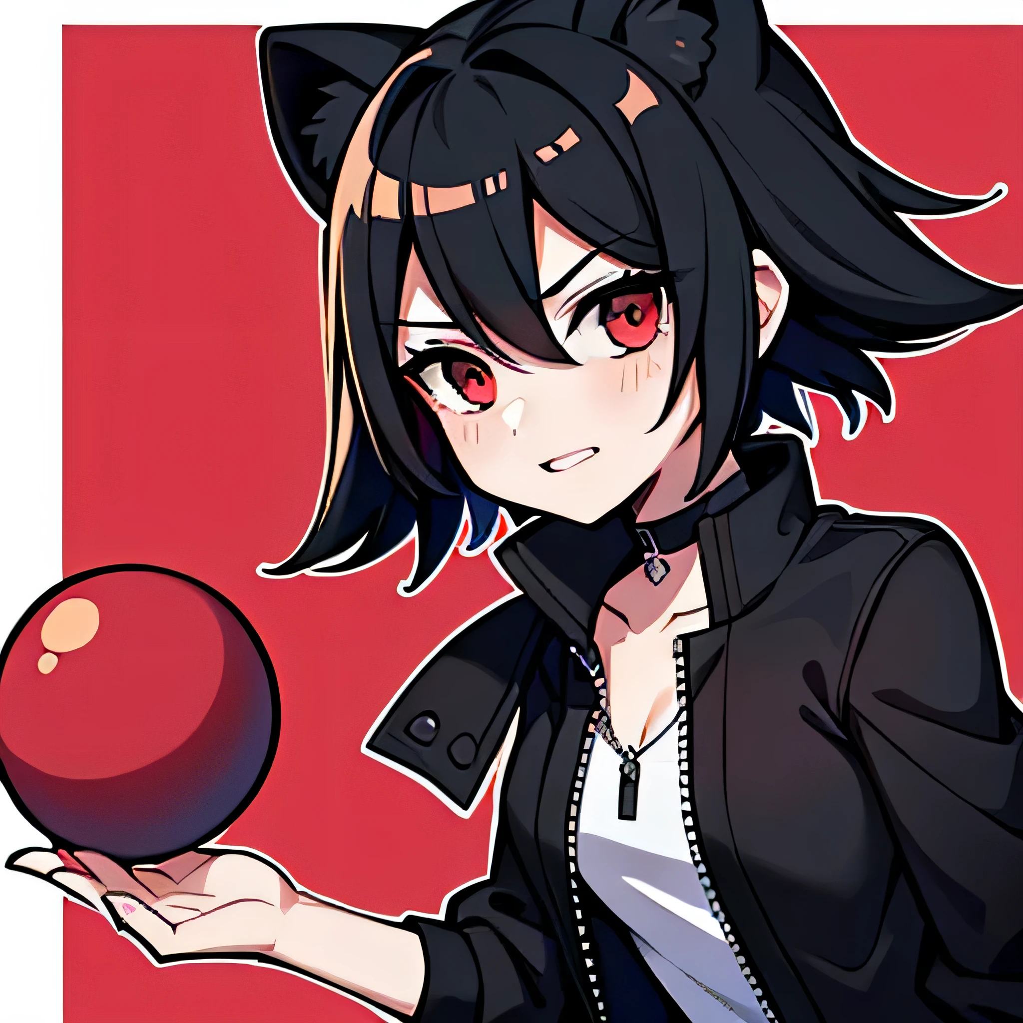 💣✨🖤🐻❤️🌹🖤, (chico) de actitud femenina, un solo personaje, abrigo negro de kingdom hearts 358/2 days