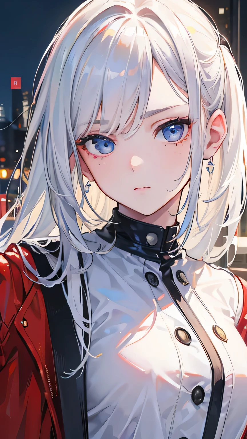 (best quality,4k,8k,highres,masterpiece:1.2),ultra-detailed,(realistic,photorealistic,photo-realistic:1.37),a boy,white hair,mullet style,good shirt,detailed eyes,pouty lips,thin eyebrows,freckles,stylish,youthful,confident,standing in front of a vibrant urban backdrop,artistic lighting,sharp focus,vivid colors,portraits,medium:oil painting,warm color tone