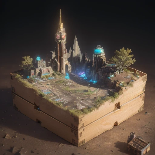 6598年Mars realistic model, (Bifurcation, original photo, best quality, masterpiece:1.4),Steampunk Cyberpunk 6820 City,(CyberpunkMars light:1.3), Mars (related to land),(in a small nature box:1.3),Isometric, small nature, landscape on foundation,landscape,
