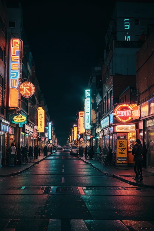 neon sign,(best quality,highres),vibrant colors,glowing lights,retro style,night scene,futuristic vibes,cityscape,flashing lights,urban environment,blurry background,magical atmosphere,neon letters,electricity buzz,fast-paced city life,lively streets,shimmering reflections,dynamic composition,hustle and bustle,midnight energy,mysterious ambiance,metropolitan nightlife,street art,urban culture,luminous glow,mesmerizing display,colorful patterns,illuminated city,gleaming storefronts,neon glow,neon-lit streets,modern urban landscape,dazzling spectacle,endless possibilities